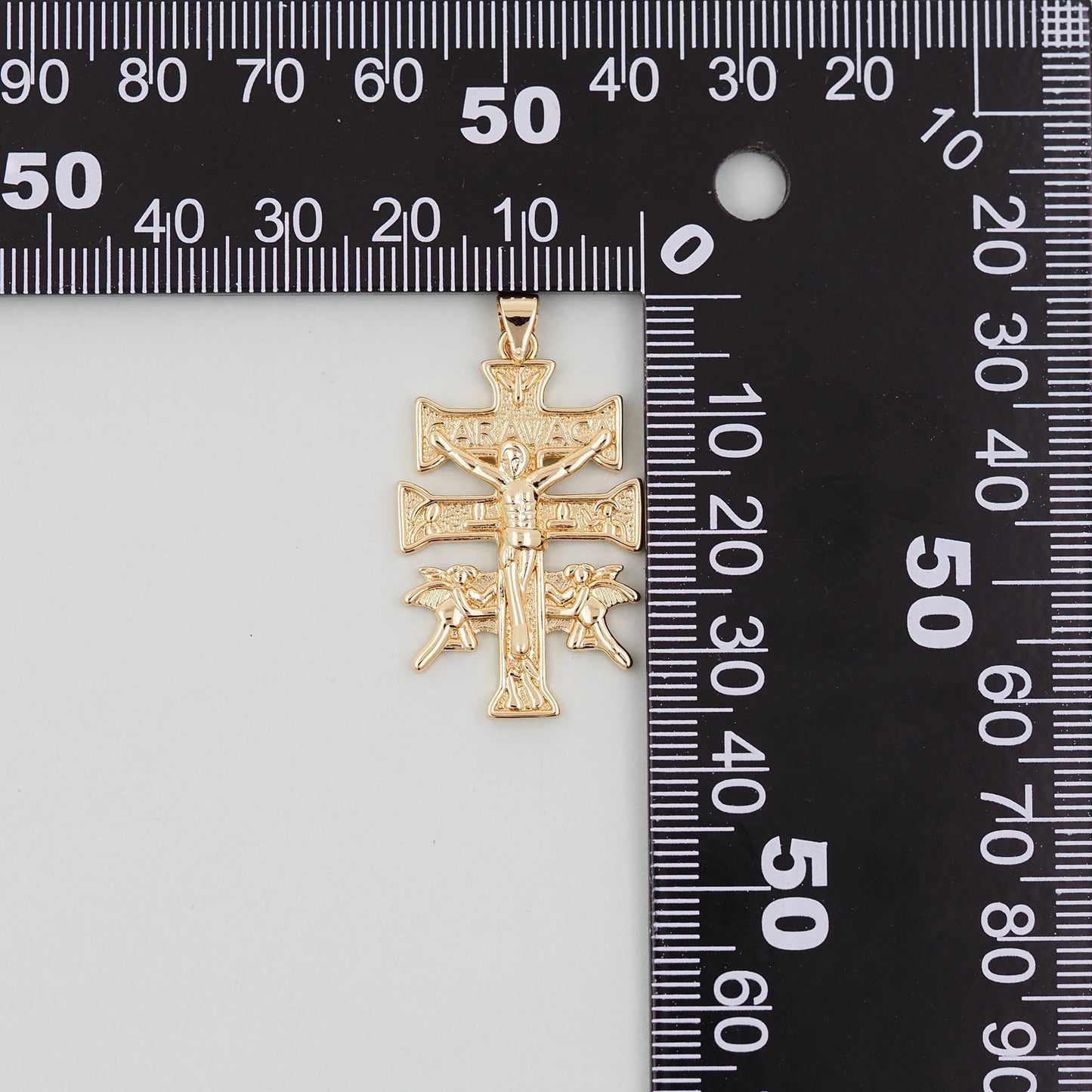 Gold Cross Charms,18K Gold Filled CZ Cross Pendant,Angel Religious Charm Bracelet Necklace for DIY Jewelry Making Supply