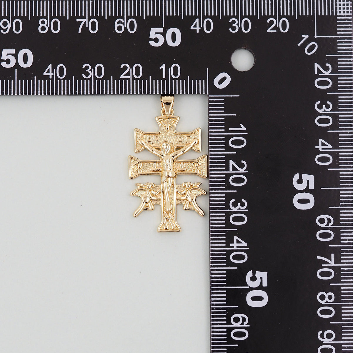 18K Gold Filled Cross CZ Charm Pendant for Jewelry Making