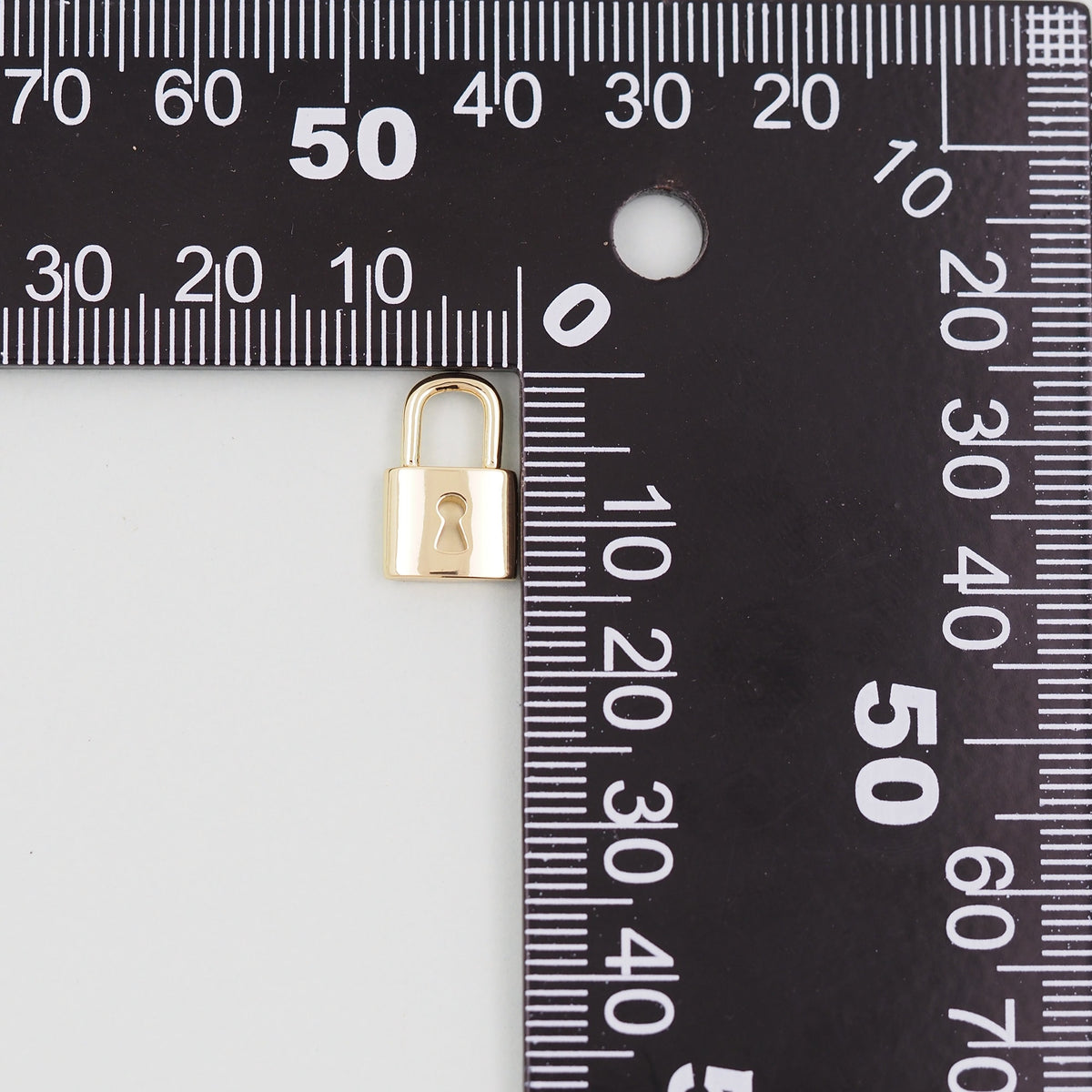 Gold Key Lock Charms,18K Gold Filled Key Pendant,Lock Charm Bracelet Necklace for DIY Jewelry Making Supply