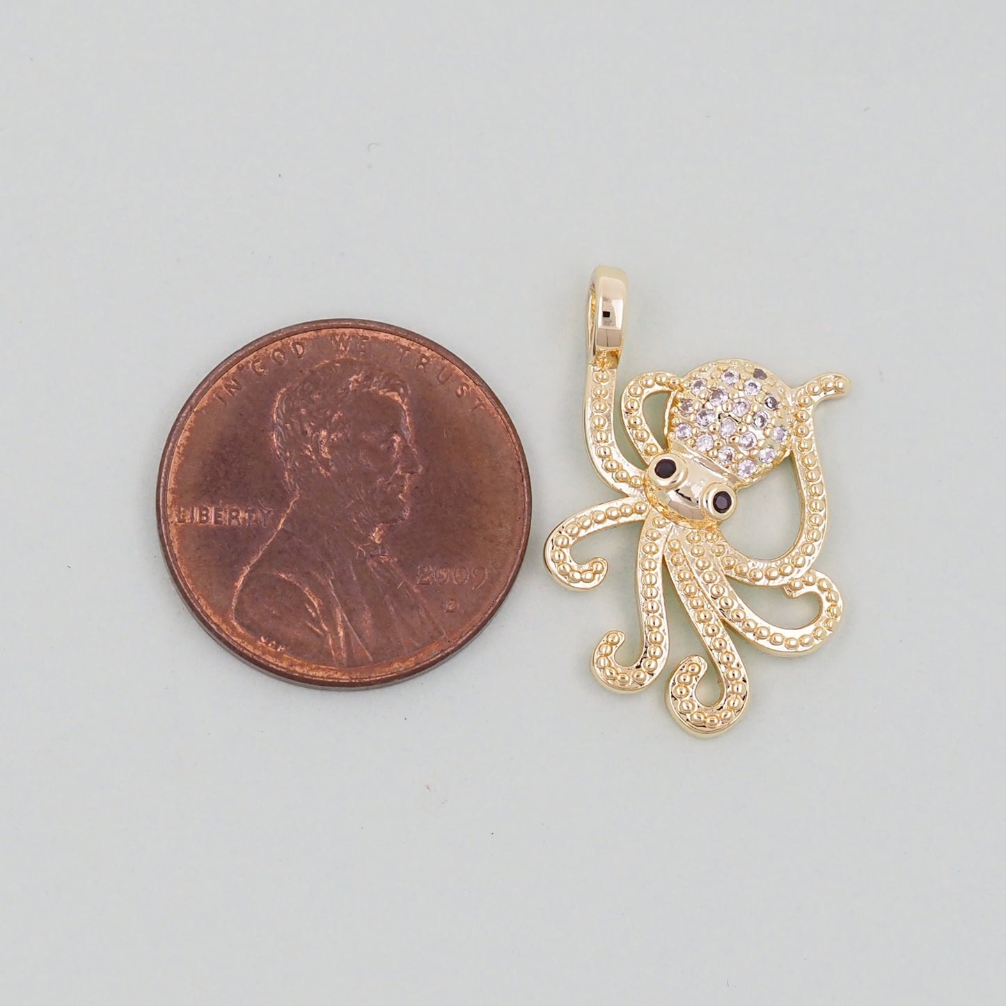 Gold octopus Charms,18K Gold Filled octopus Pendant,octopus Charm Bracelet Necklace for DIY Jewelry Making Supply