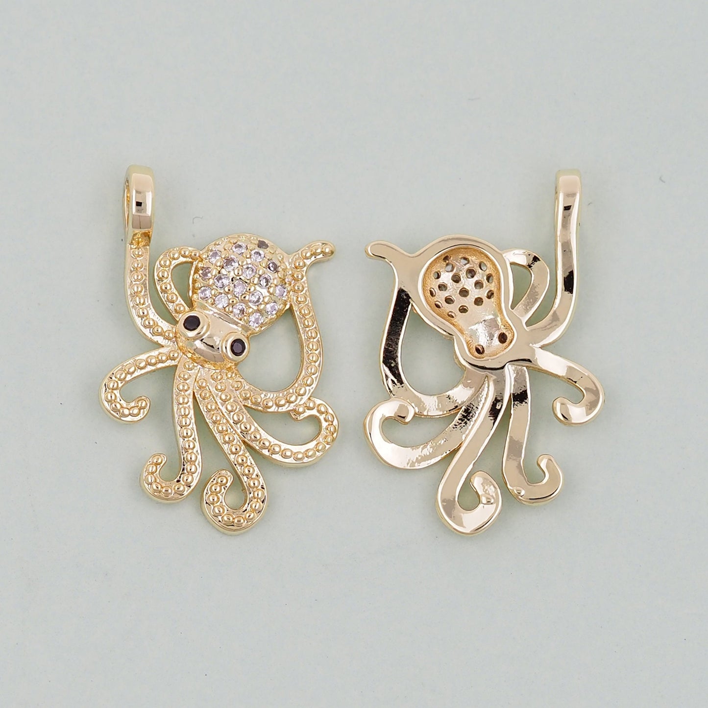 Gold octopus Charms,18K Gold Filled octopus Pendant,octopus Charm Bracelet Necklace for DIY Jewelry Making Supply