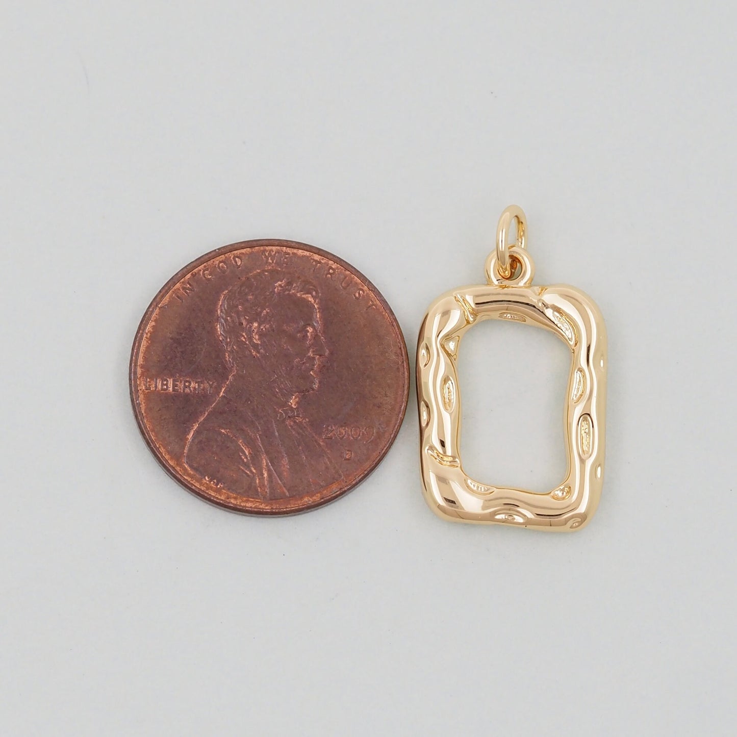 Gold Rectangle Charms,18K Gold Filled Rectangle Pendant Charm Bracelet Necklace for DIY Jewelry Making Supply