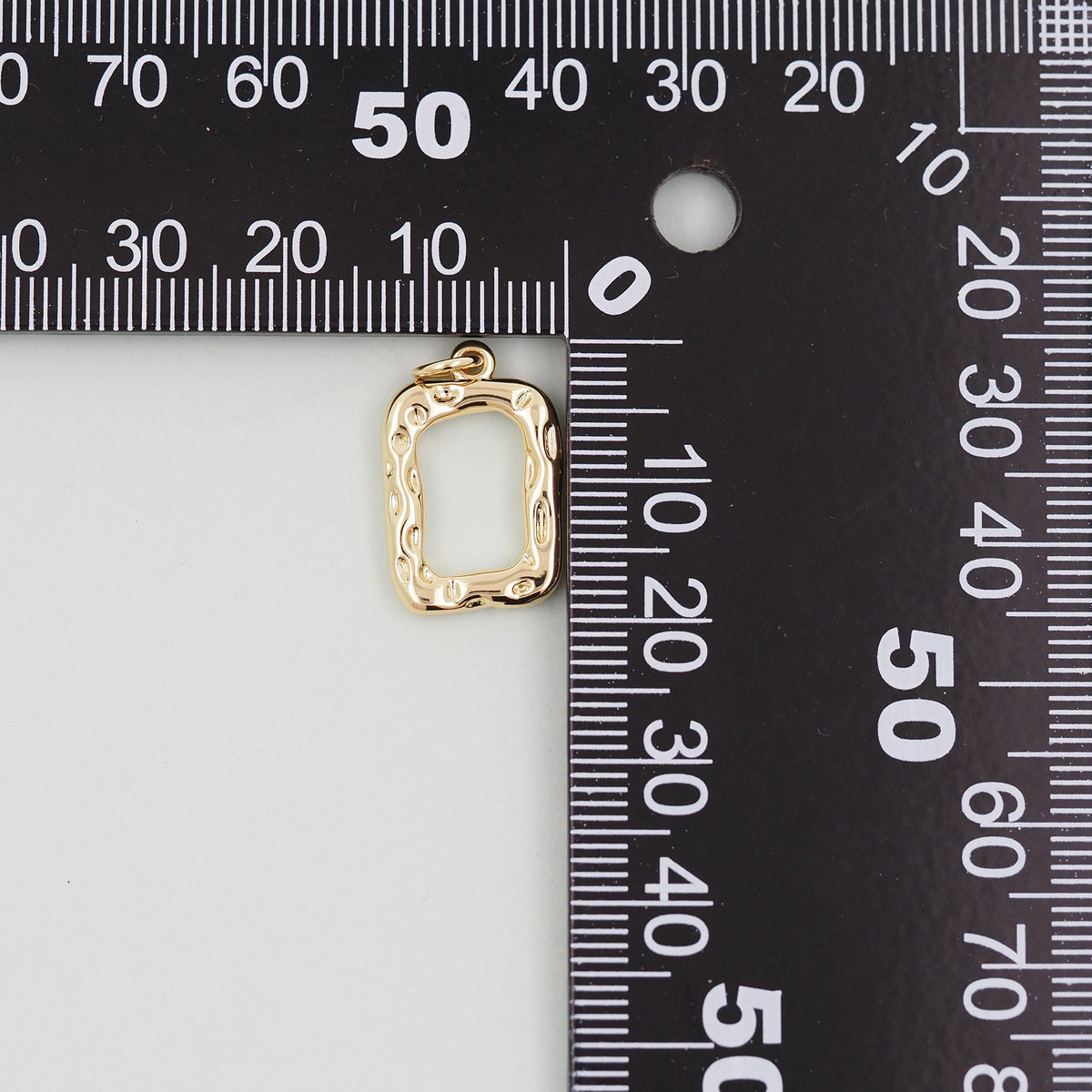 Gold Rectangle Charms,18K Gold Filled Rectangle Pendant Charm Bracelet Necklace for DIY Jewelry Making Supply
