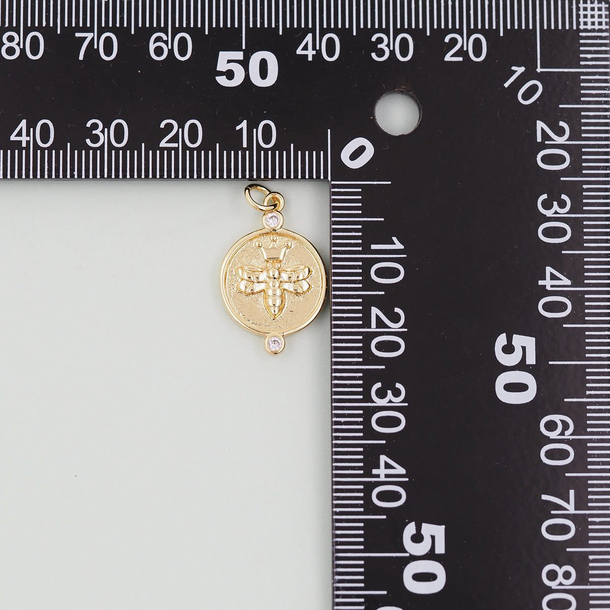 Gold Bee Charms,18K Gold Filled Bee Pendant,Bee Charm Bracelet Necklace for DIY Jewelry Making Supply