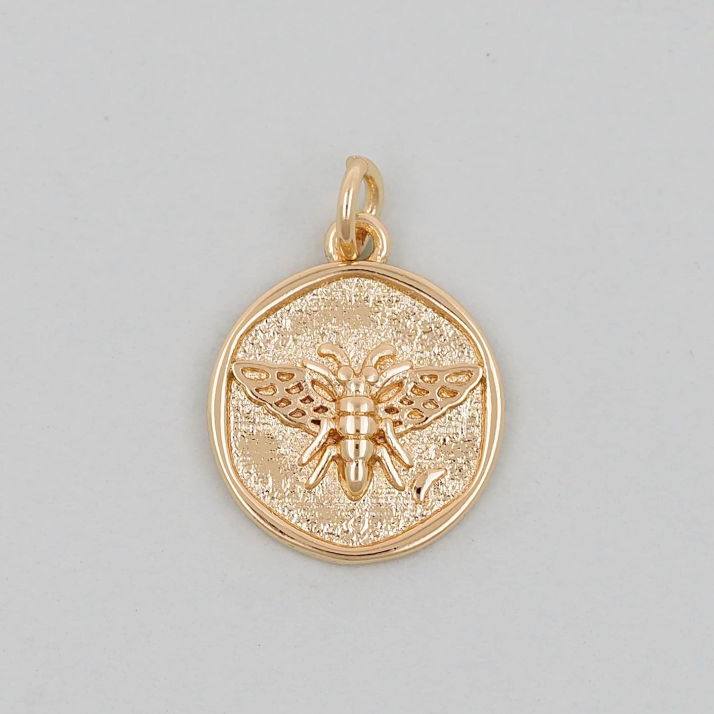 Gold Bee Charms,18K Gold Filled Coin Bee Pendant,Bee Charm Bracelet Necklace for DIY Jewelry Making Supply