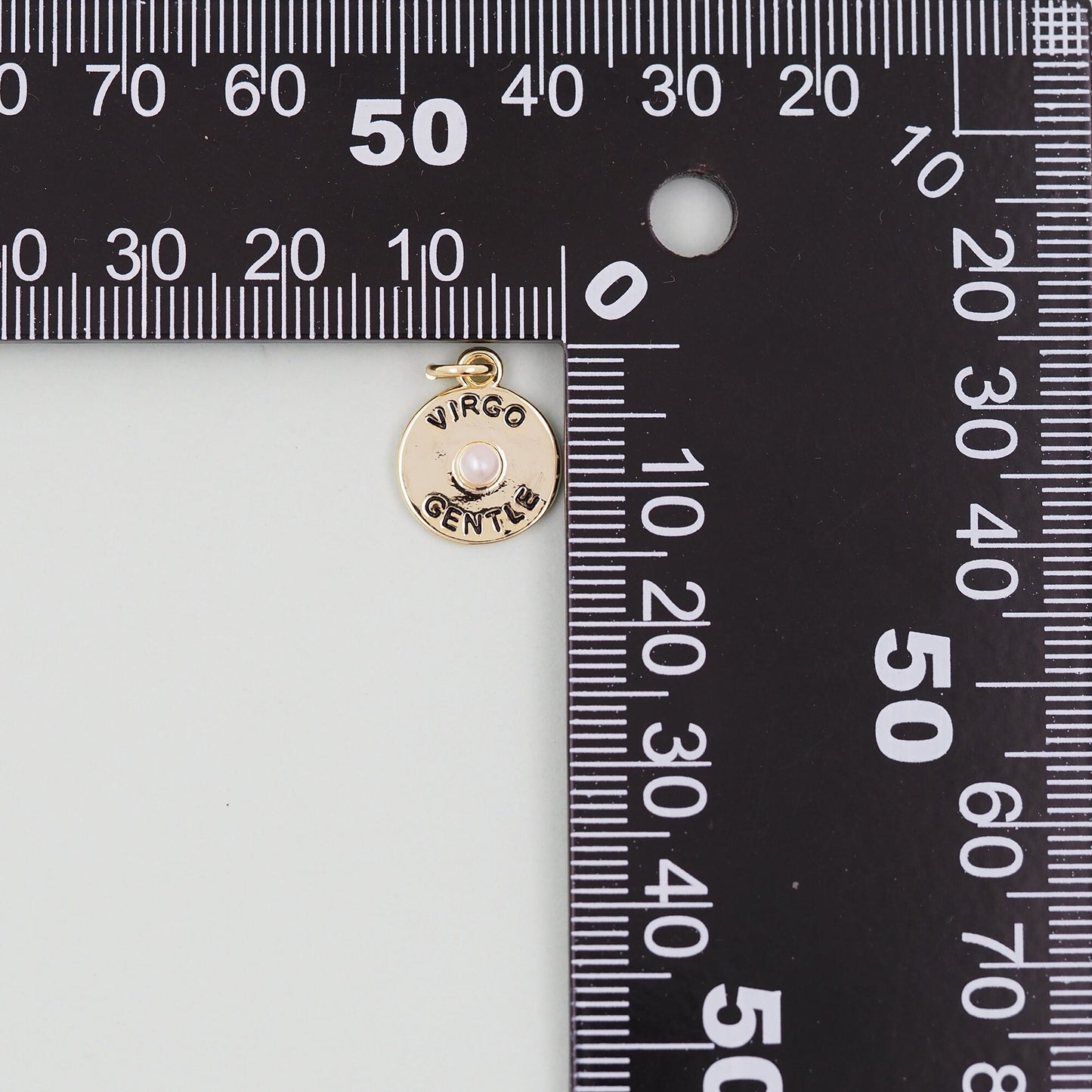 Gold Round Charms,18K Gold Filled Round Coin Pendant,Gentle Virgo Charm Bracelet Necklace for DIY Jewelry Making Supply