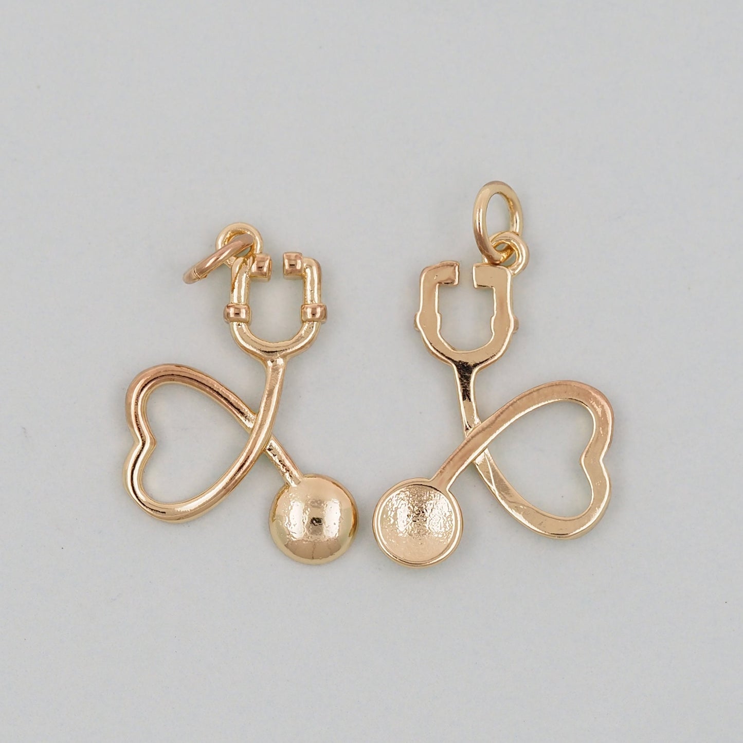 Gold stethoscope Charms,18K Gold Filled stethoscope Pendant,stethoscope Charm Bracelet Necklace for DIY Jewelry Making Supply