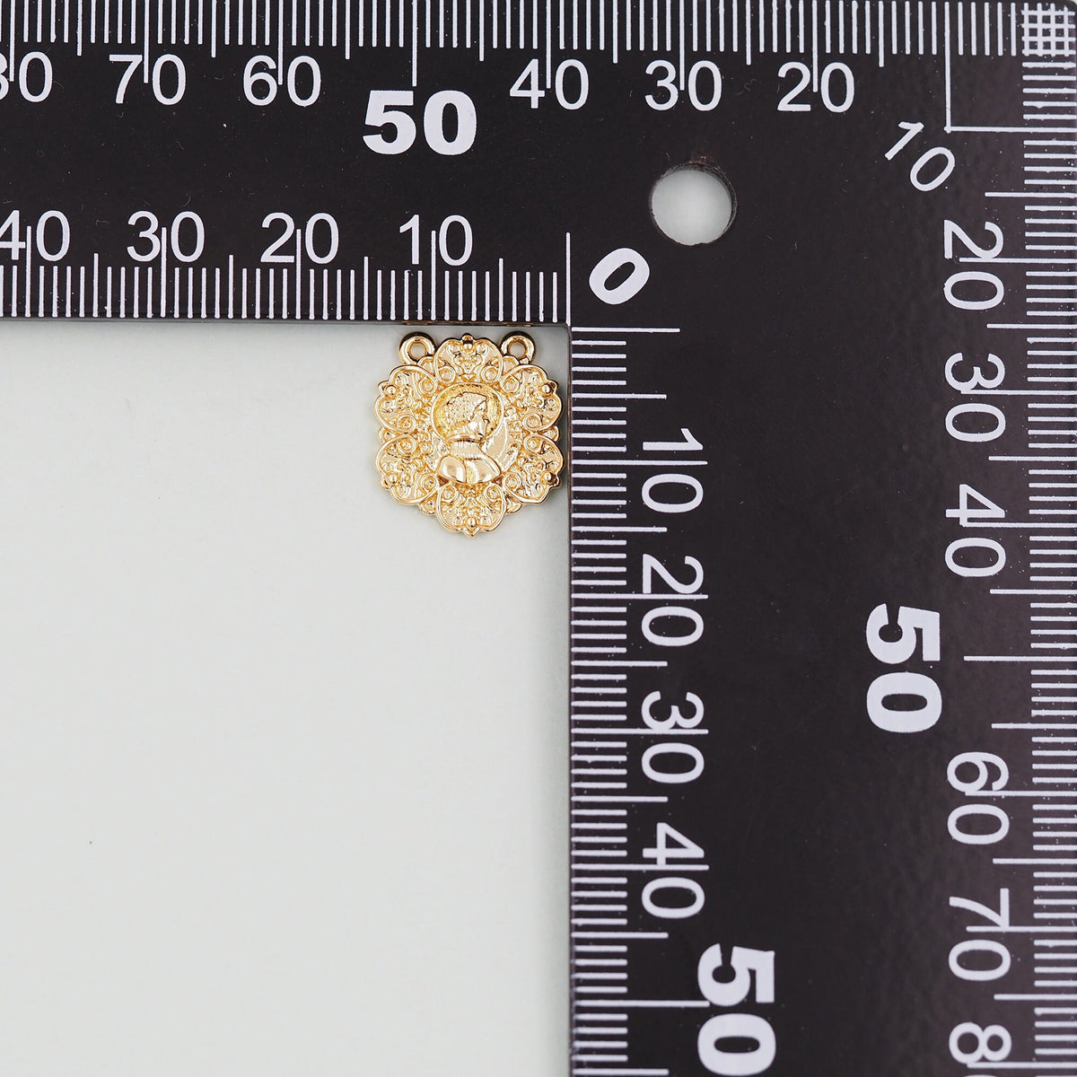 Gold Geometry Charms,18K Gold Filled Round Greece Coin Pendant,geometry Charm Bracelet Necklace for DIY Jewelry Making Supply