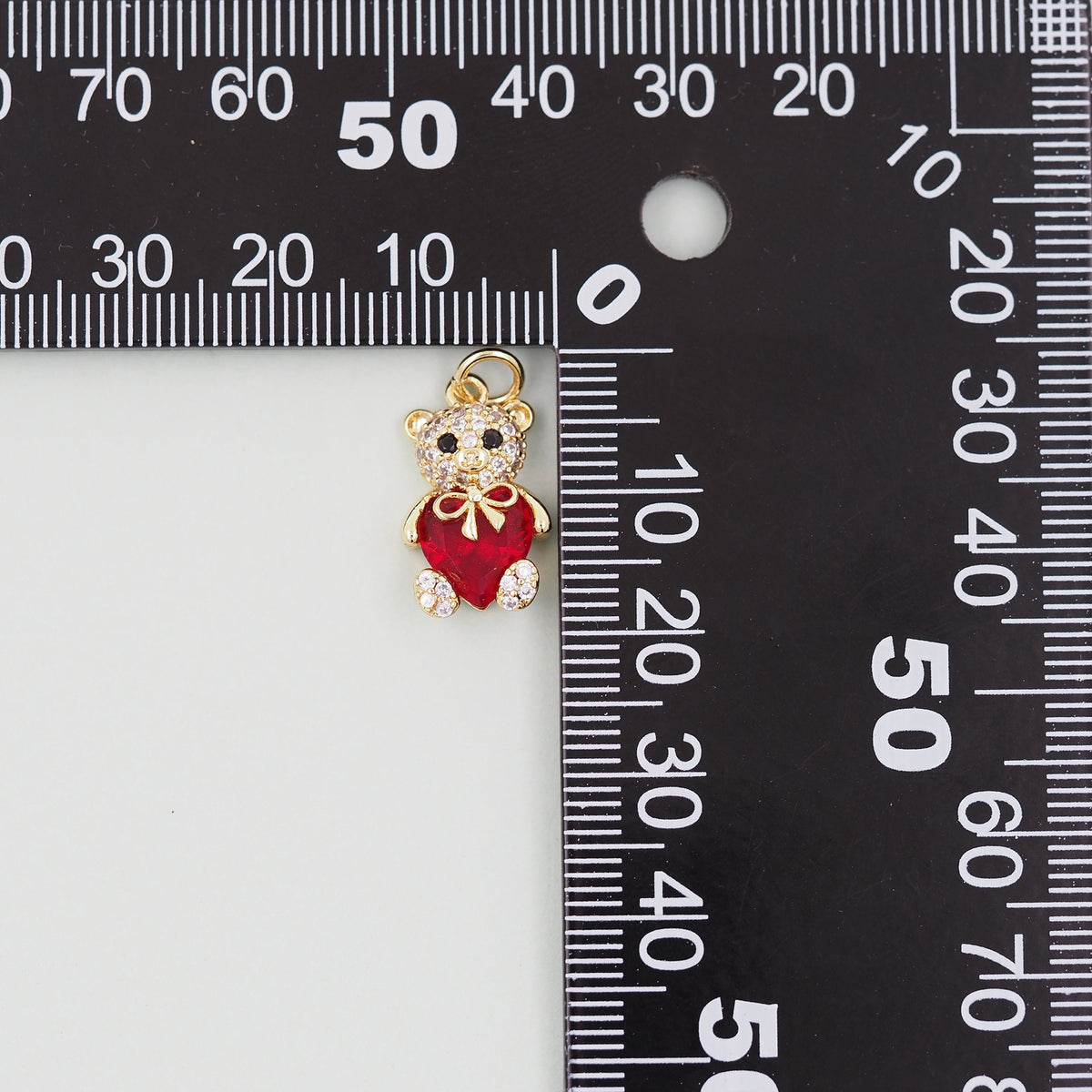 Gold Bear Charms,18K Gold Filled Bear Pendant,cute Heart Bear Charm Bracelet Necklace for DIY Jewelry Making Supply