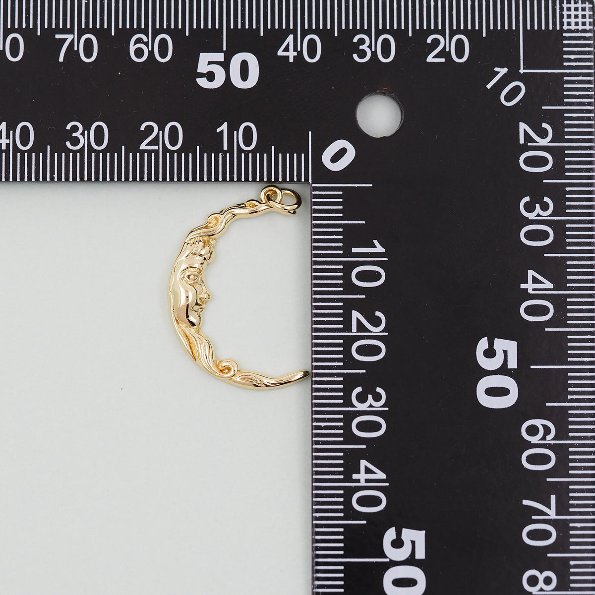 Gold Moon Charms,18K Gold Filled Moon Pendant,CZ Micro Pave Celestial Charm Bracelet Necklace for DIY Jewelry Making Supply