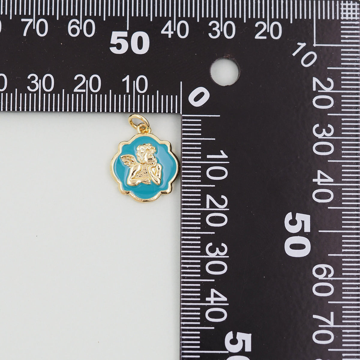 18K Gold Filled Angel CZ Charm Pendant for Jewelry Making