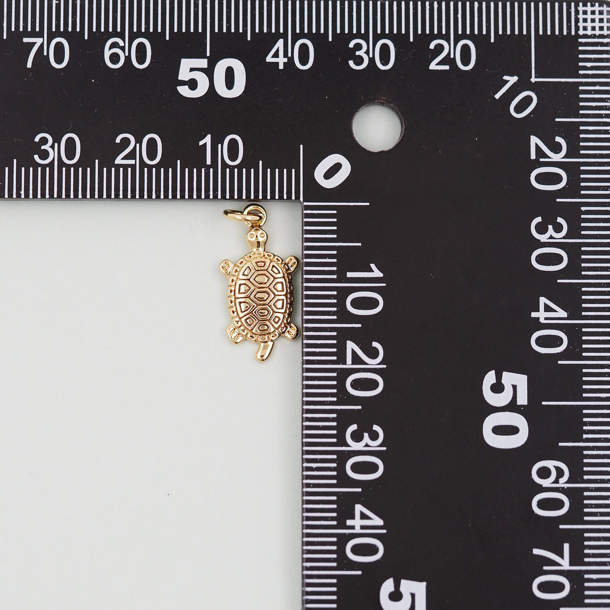 Gold turtle Charms,18K Gold Filled turtle Pendant,turtle Charm Bracelet Necklace for DIY Jewelry Making Supply