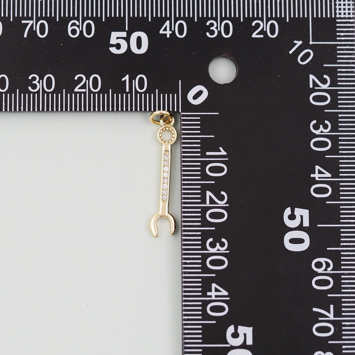 Gold wrench Charms,18K Gold Filled wrench Pendant,wrench Charm Bracelet Necklace for DIY Jewelry Making Supply