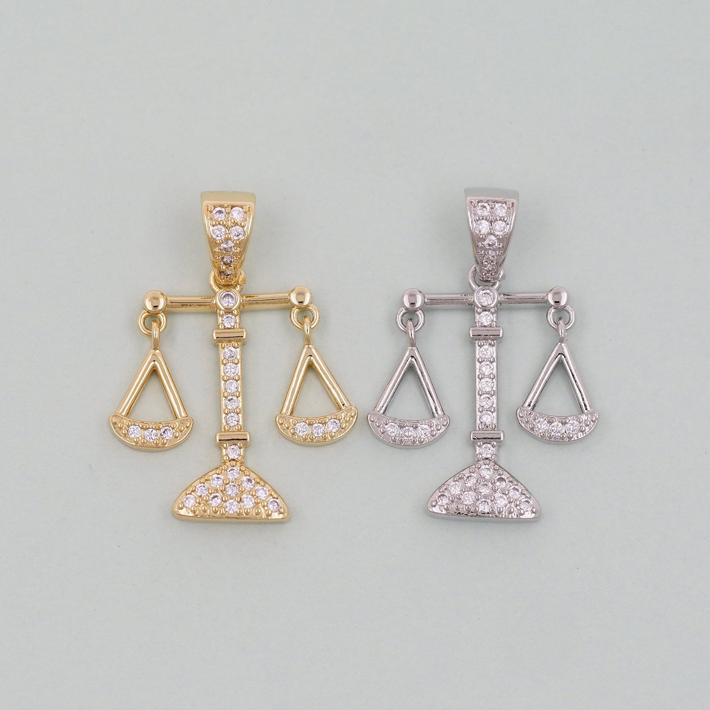 Gold Scales of Justice Charms,18K Gold Filled Scales of Justice Pendant,Scales Charm Bracelet Necklace for DIY Jewelry Making Supply