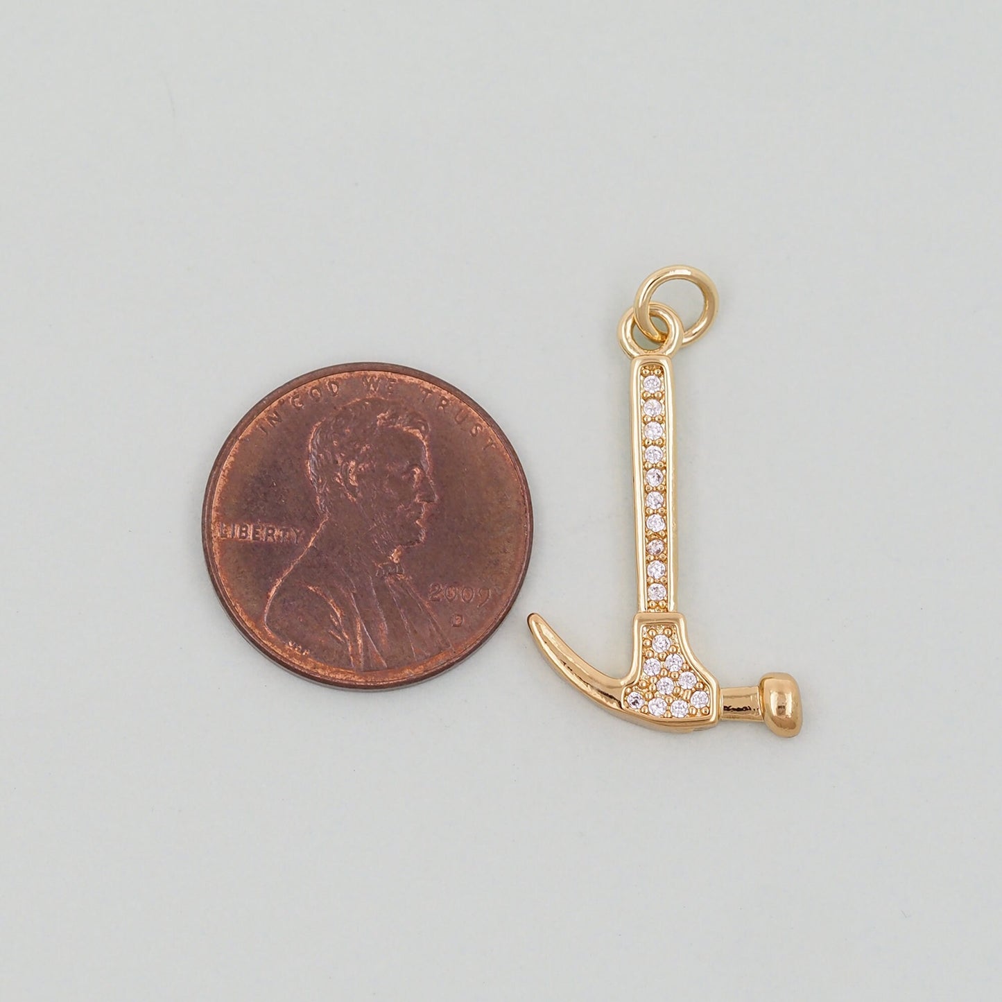 Gold hammer Charms,18K Gold Filled hammer Pendant,hammer Charm Bracelet Necklace for DIY Jewelry Making Supply