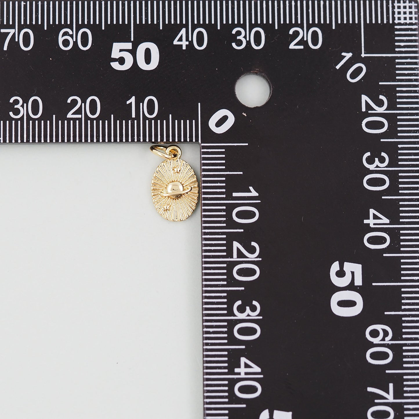 Gold Oval Saturn Charms,18K Gold Filled Saturn Pendant,Silver Celestial Charm Bracelet Necklace for DIY Jewelry Making Supply
