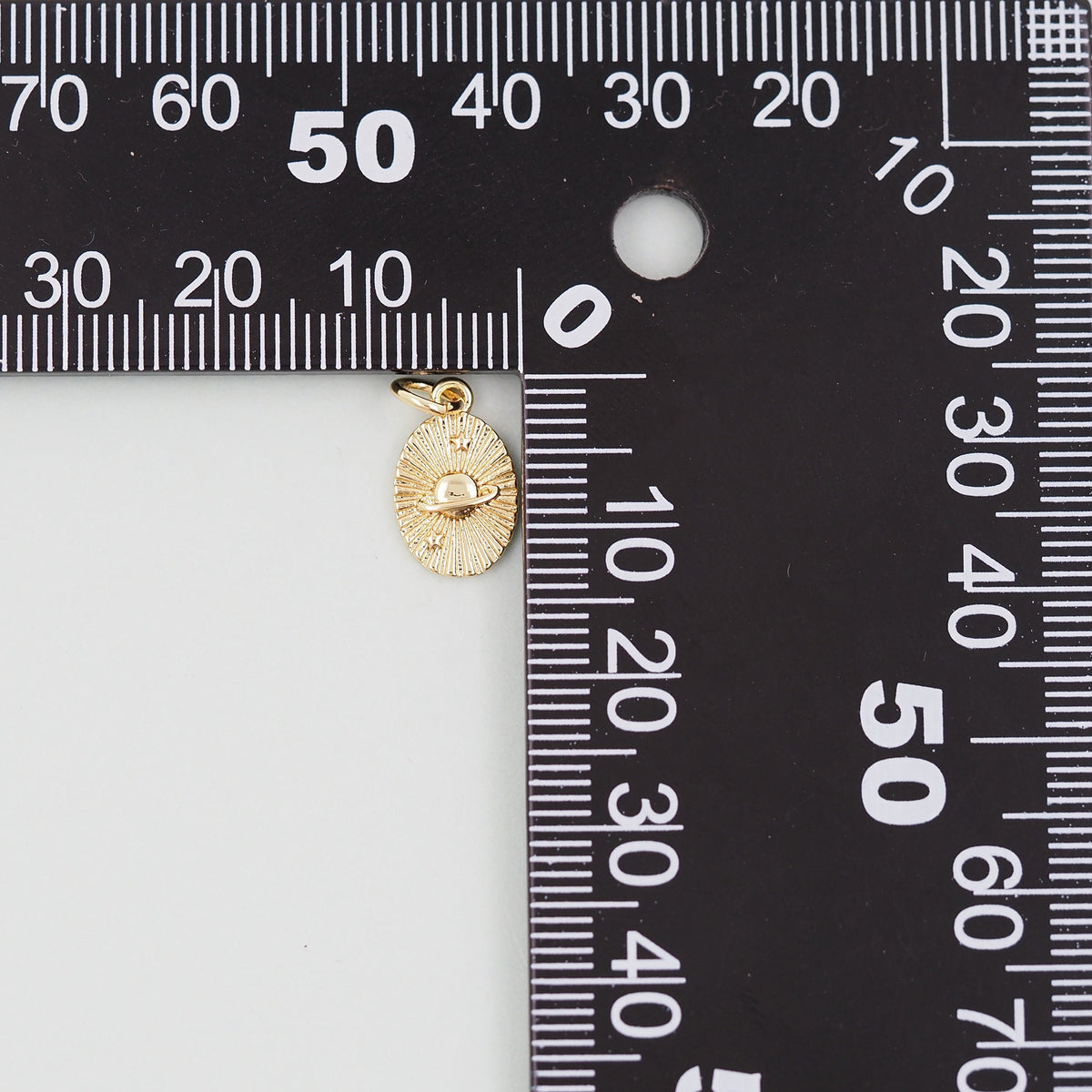 18K Gold Filled Oval Charm Pendant for Jewelry Making