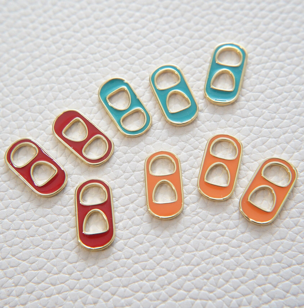 Gold Can Tab Charms,18K Gold Filled Enamel Soda Pop Pull Pendant Charm Bracelet Necklace for DIY Jewelry Making Supply