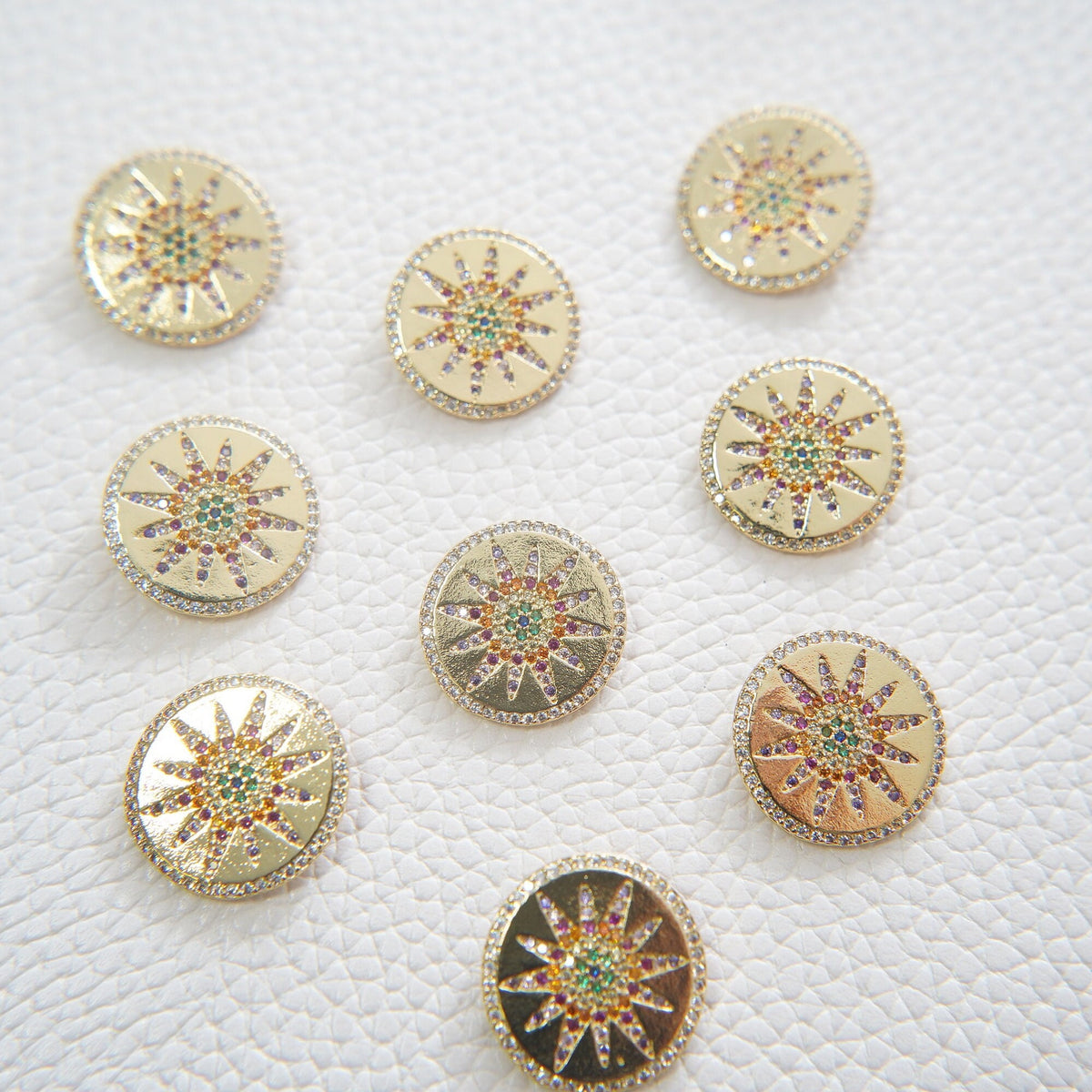 Gold Sun Charms,18K Gold Filled Sun Pendant,Celestial Charm Bracelet Necklace for DIY Jewelry Making Supply