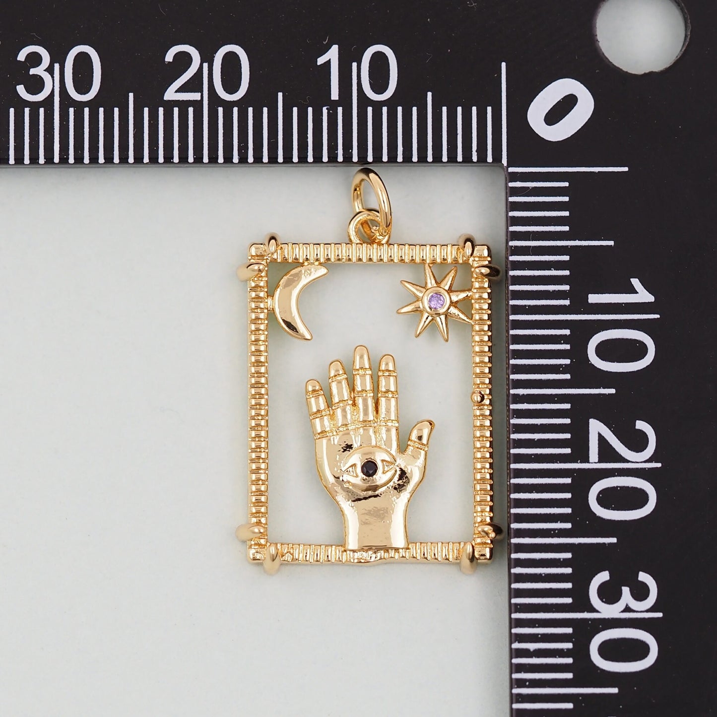 Gold Hamsa Hand Charms,18K Gold Filled Hamsa Pendant,Hamsa Hand Charm Bracelet Necklace for DIY Jewelry Making Supply
