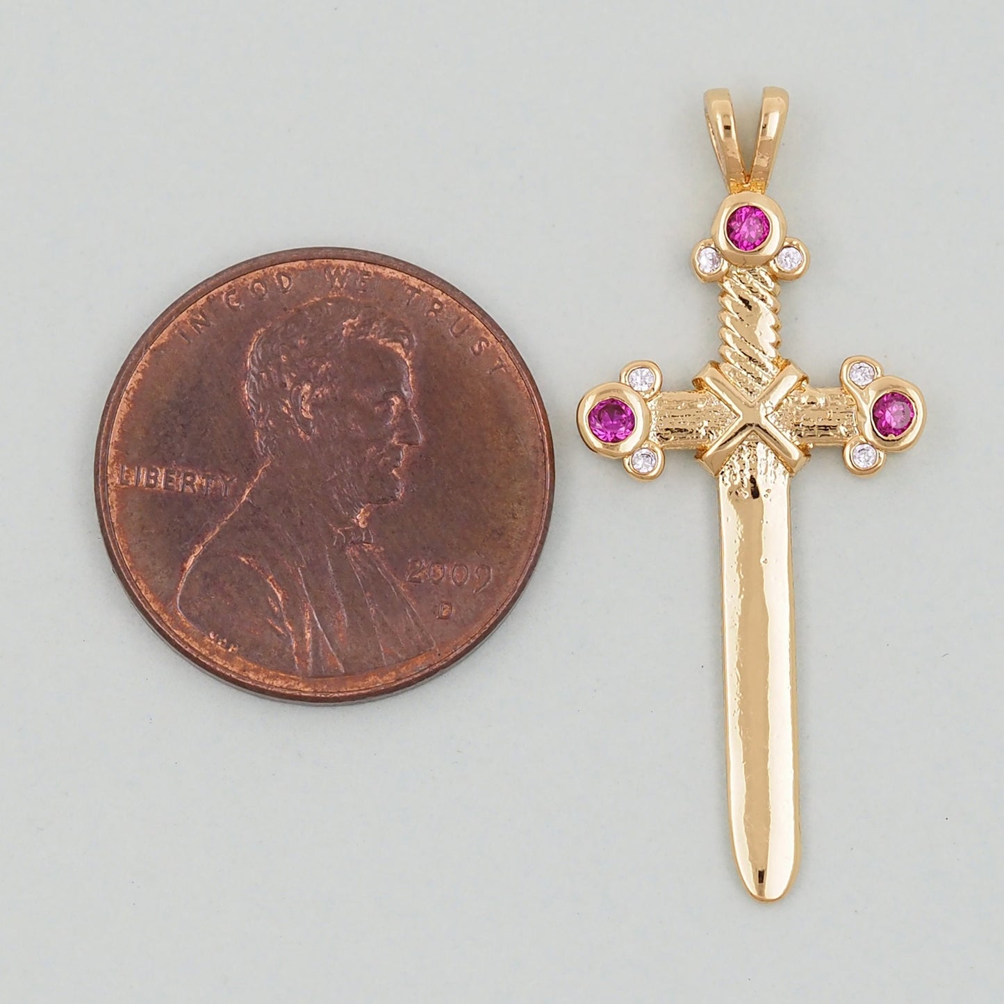 Gold Sword Charms,18K Gold Filled Sword Pendant,Sword Charm Bracelet Necklace for DIY Jewelry Making Supply