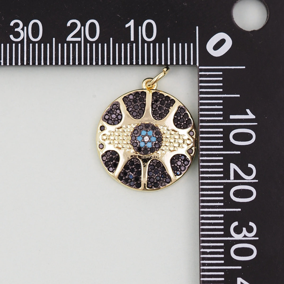 18K Gold Filled Evil Eye Charm Pendant for Jewelry Making