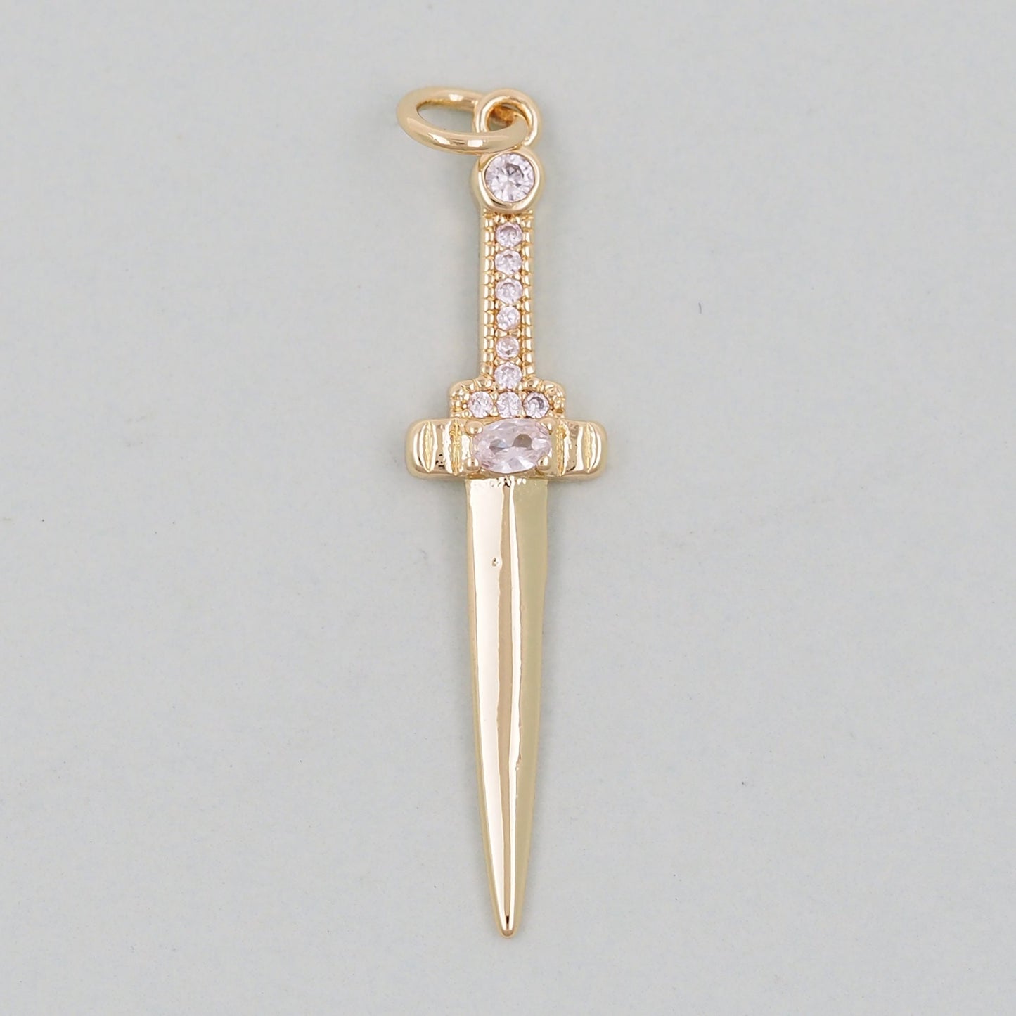 18K Gold Filled Dagger Pendant,Dagger Charm Bracelet Necklace for DIY Jewelry Making Supply