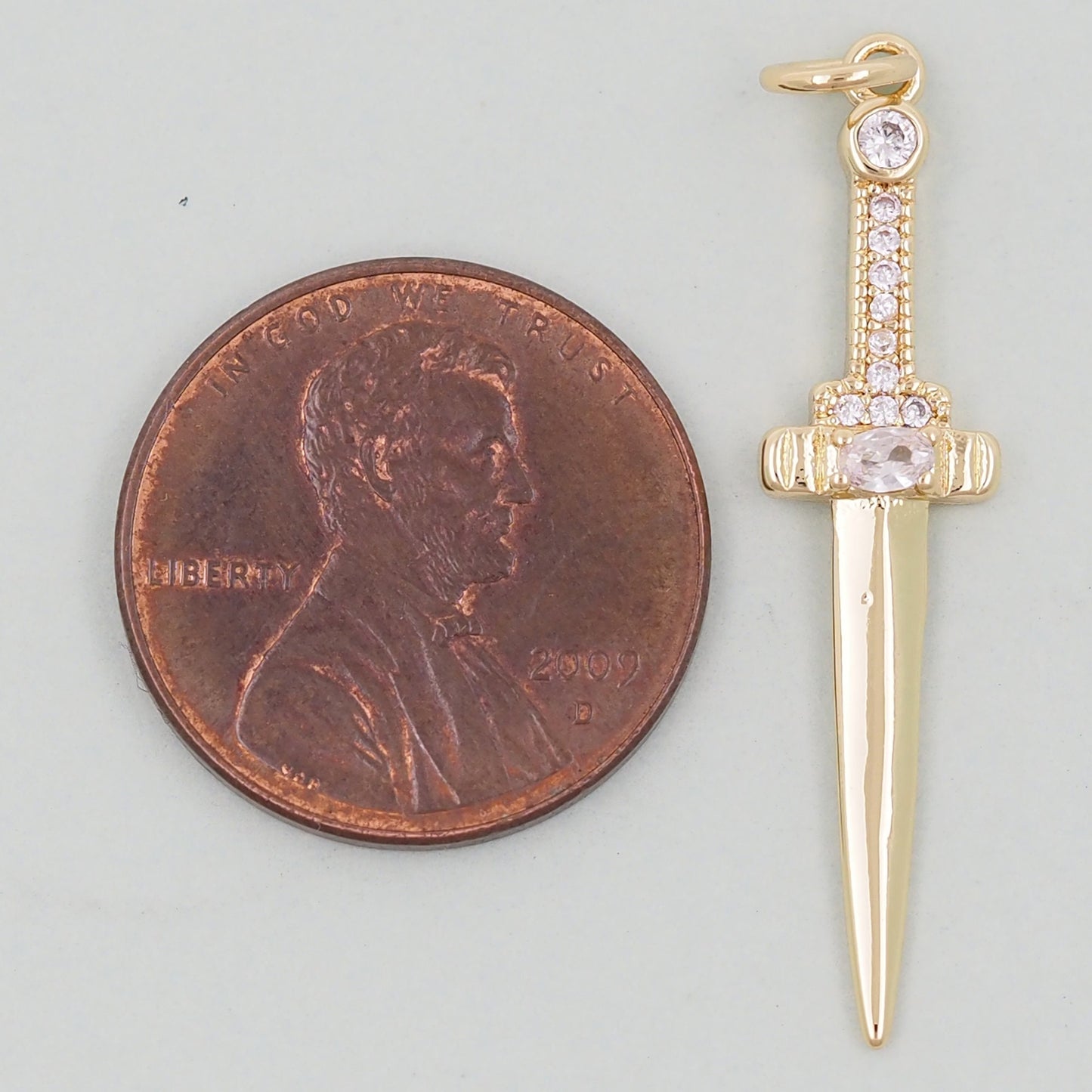 18K Gold Filled Dagger Pendant,Dagger Charm Bracelet Necklace for DIY Jewelry Making Supply