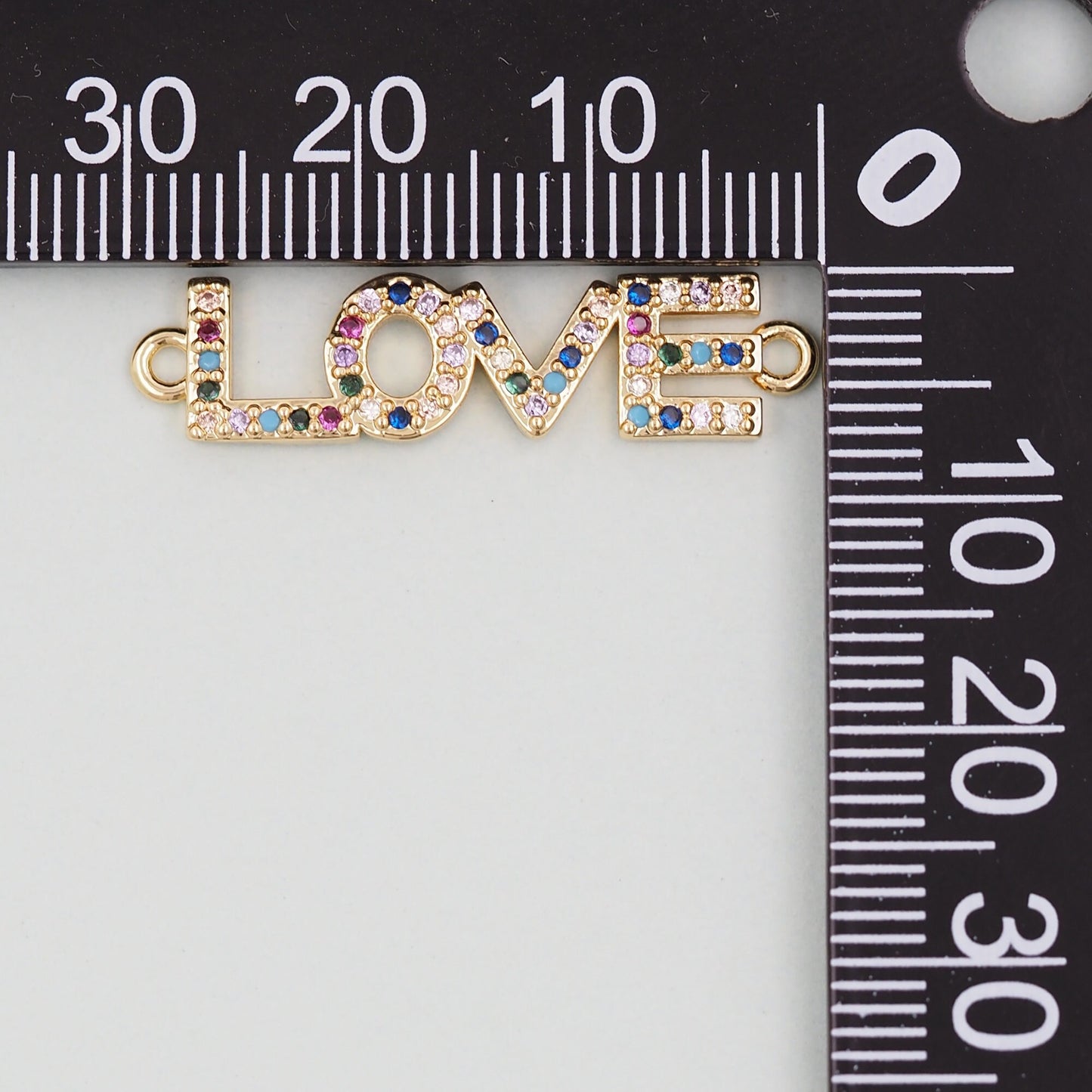 Gold Love Connector Charms,18K Gold Filled Love Pendant,Love Charm Bracelet Necklace for DIY Jewelry Making Supply