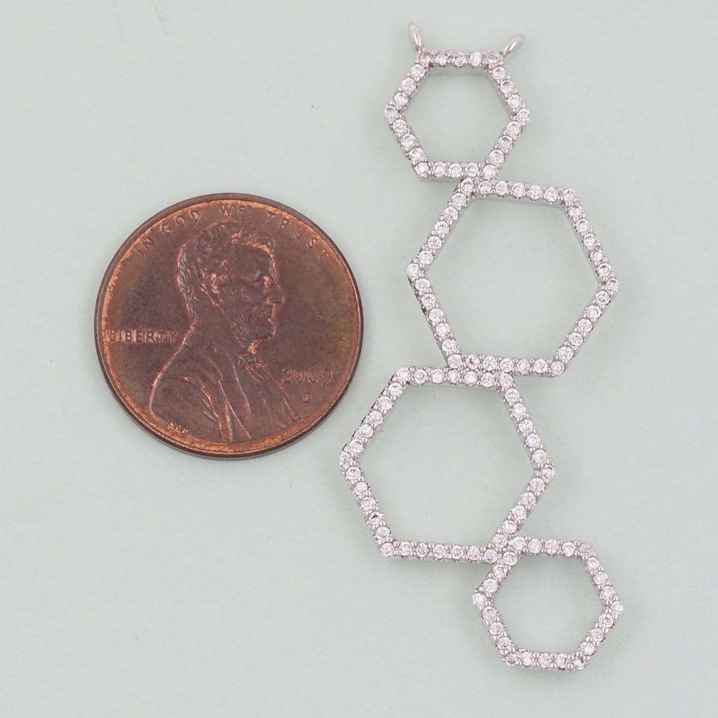 18K Gold Filled Hexagon Pendant,Hexagon Charm Bracelet Necklace for DIY Jewelry Making Supply