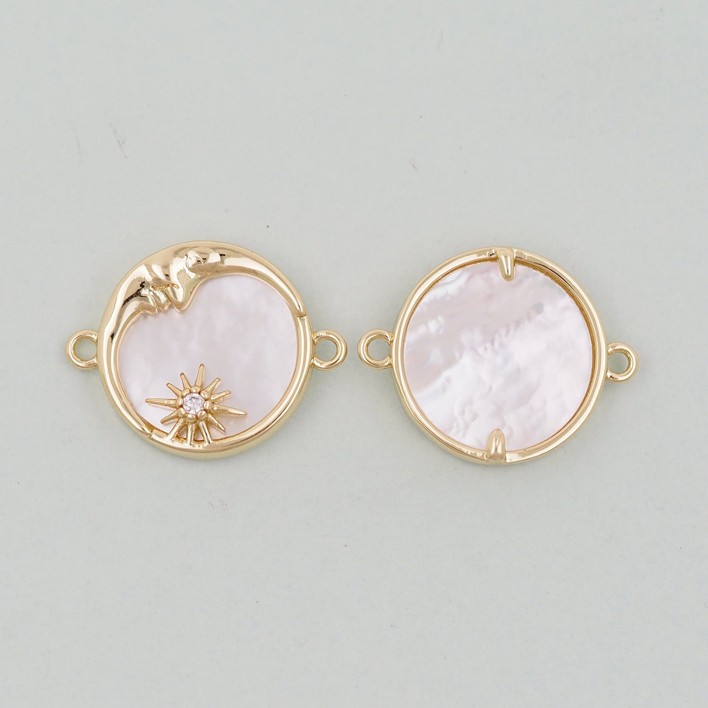 Gold Moon Connector Charms,18K Gold Filled Moon Pendant,Celestial Charm Bracelet Necklace for DIY Jewelry Making Supply
