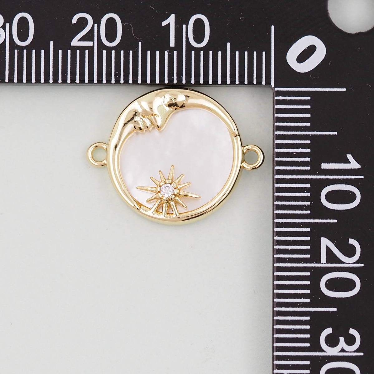 Gold Moon Connector Charms,18K Gold Filled Moon Pendant,Celestial Charm Bracelet Necklace for DIY Jewelry Making Supply