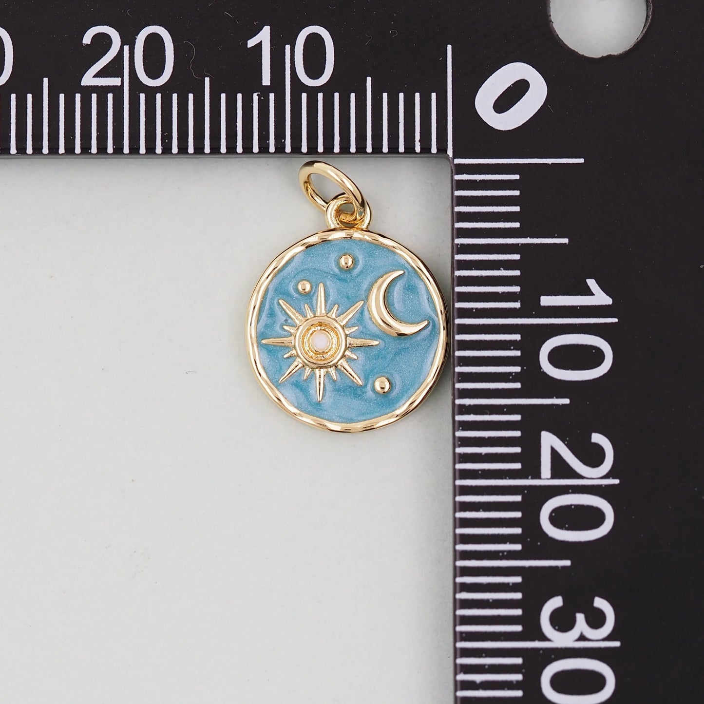 Gold Celestial Charms,18K Gold Filled Sun Pendant,Moon Charm Bracelet Necklace for DIY Jewelry Making Supply