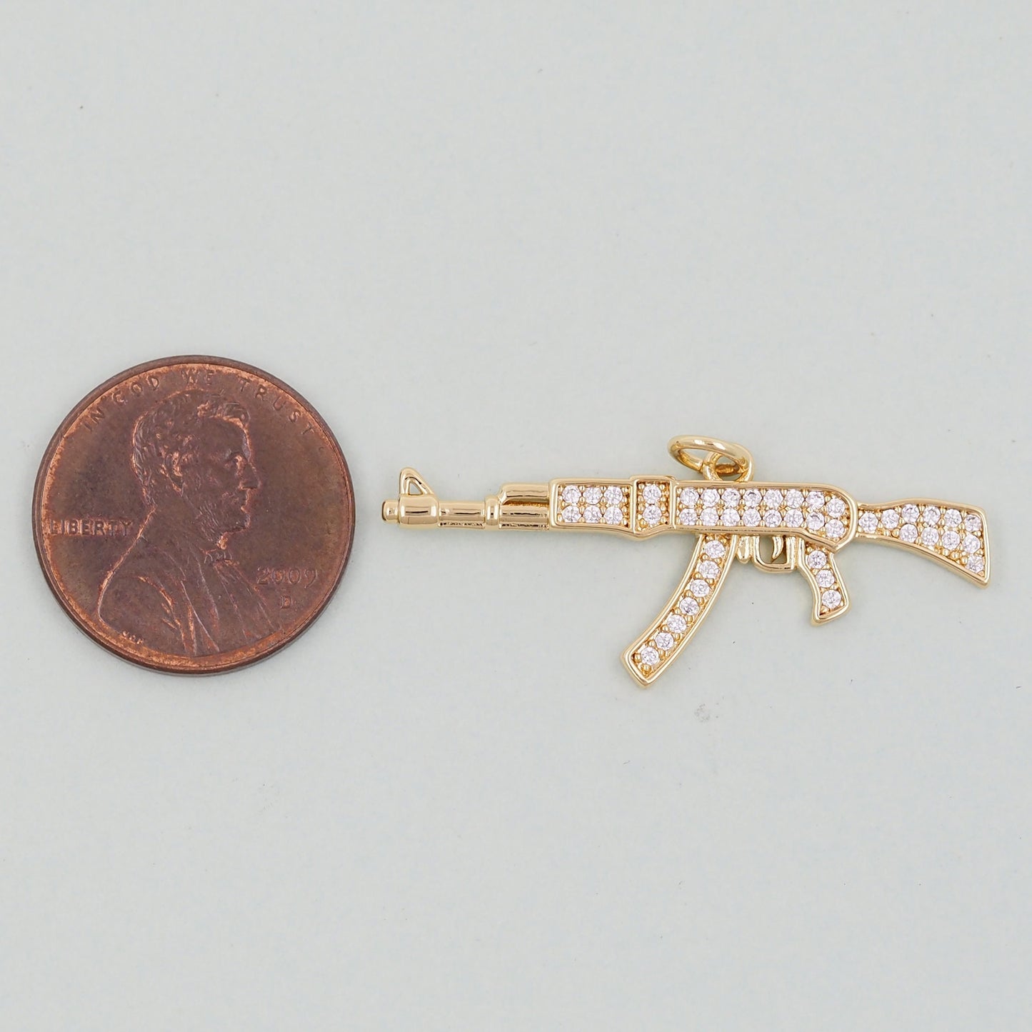 Gold gun Charms,18K Gold Filled gun Pendant,gun Charm Bracelet Necklace for DIY Jewelry Making Supply