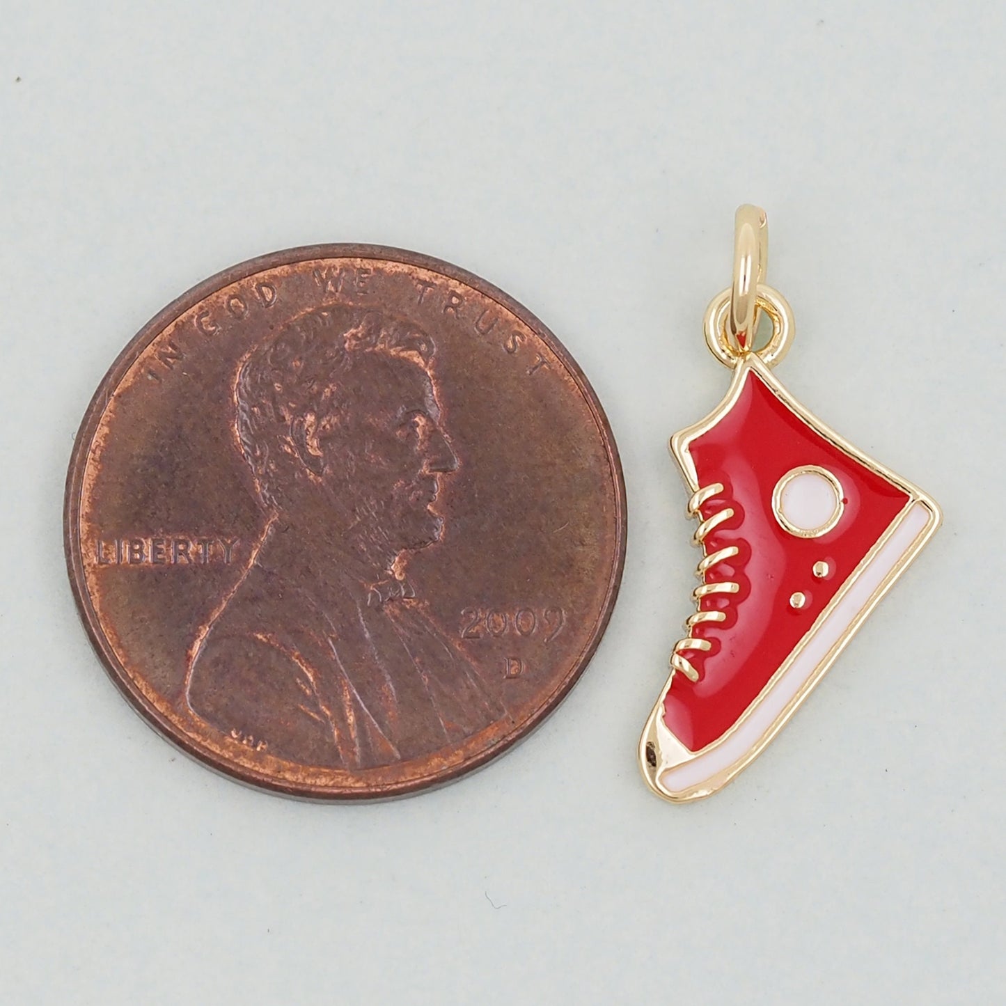Gold Shoe Charms,18K Gold Filled Shoe Pendant,Shoe Charm Bracelet Necklace for DIY Jewelry Making Supply