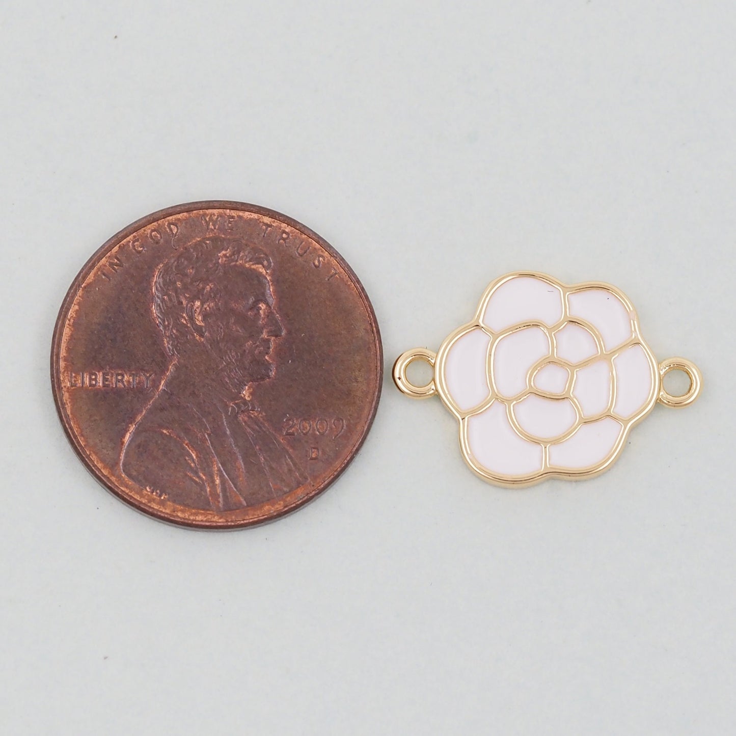 Gold Rose Charms,18K Gold Filled Rose Pendant,Rose Connector Charm Bracelet Necklace for DIY Jewelry Making Supply