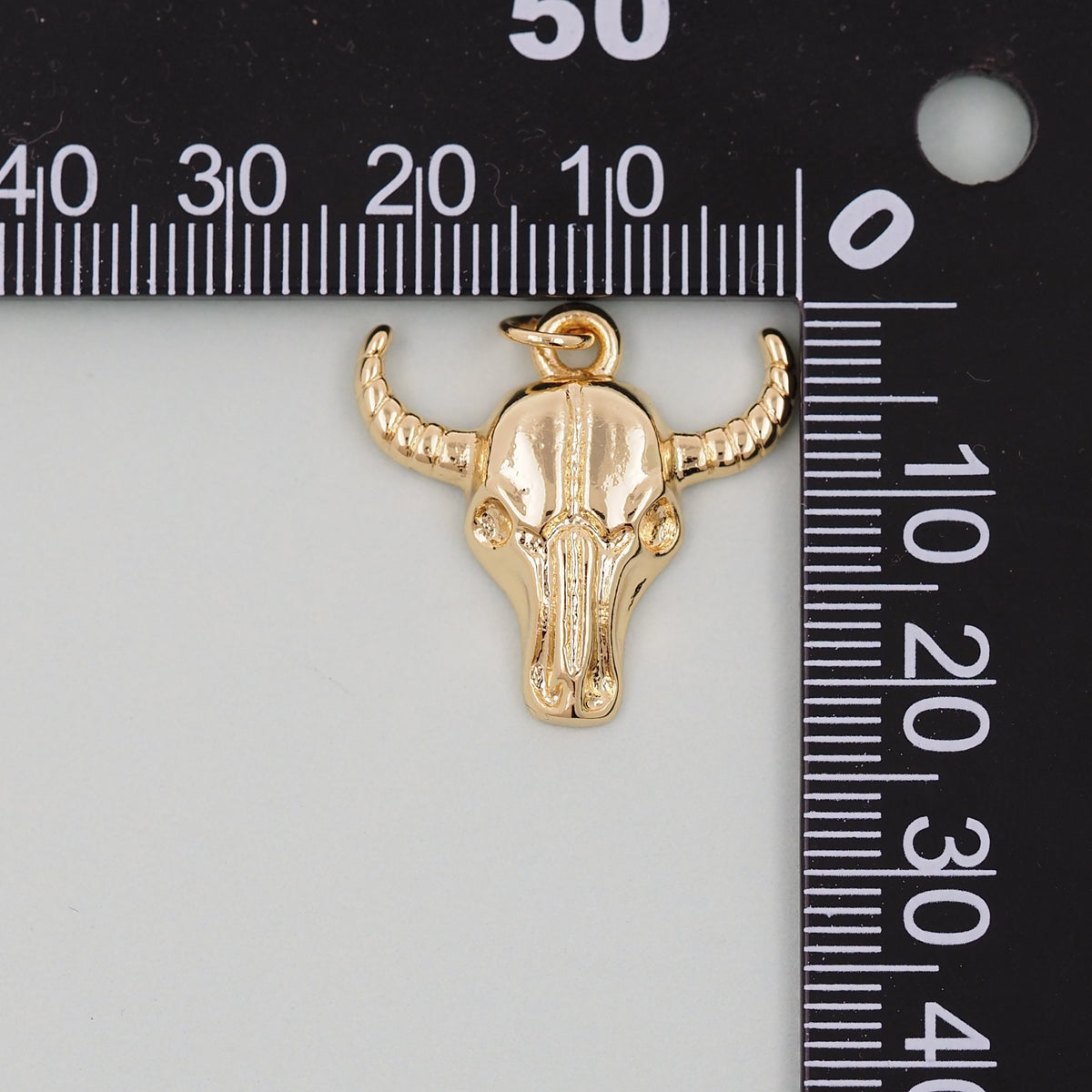Gold Horns Charms,18K Gold Filled cow head Pendant,cow head Charm Bracelet Necklace for DIY Jewelry Making Supply