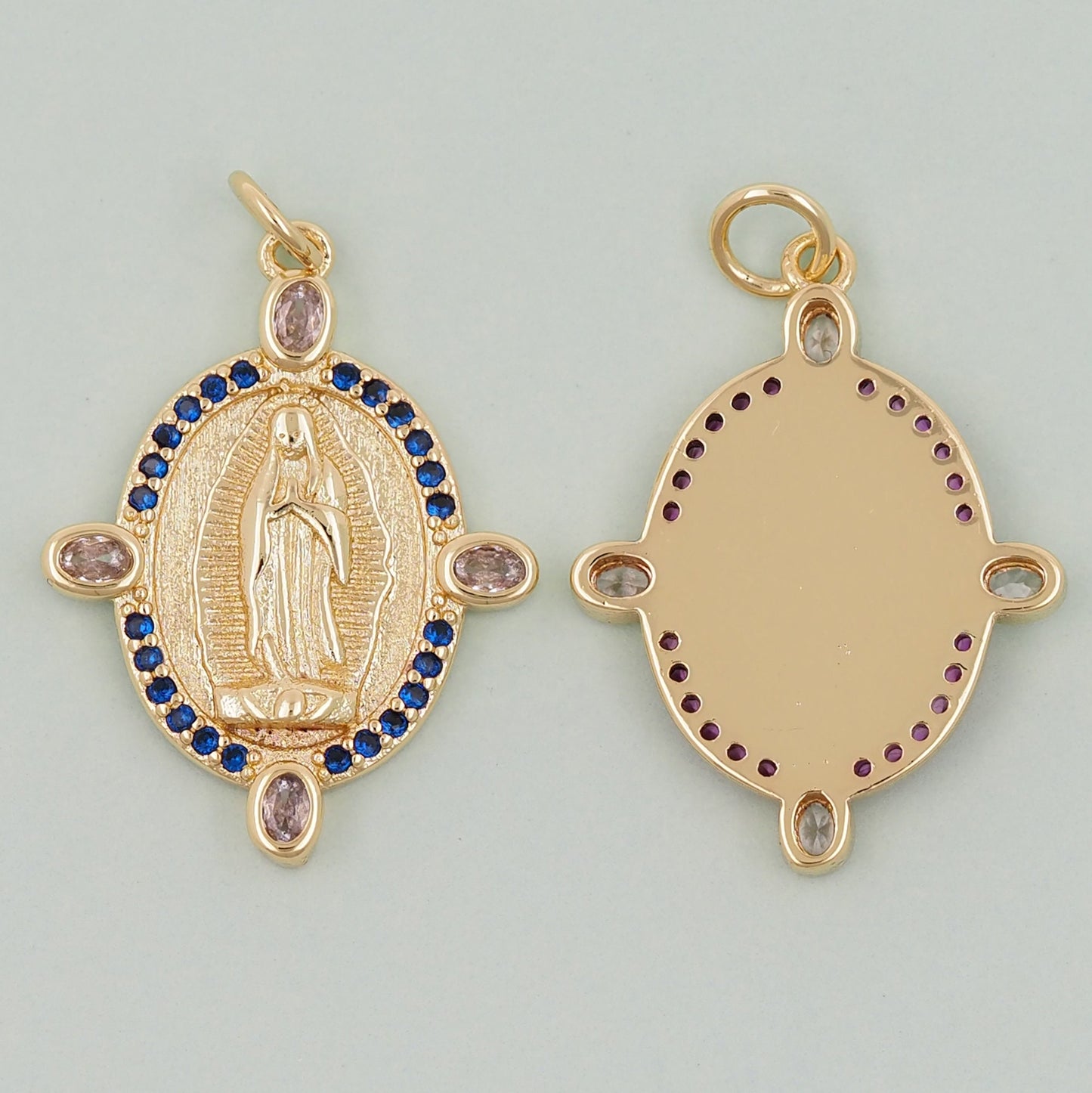 Gold virgin mary Charms,18K Gold Filled virgin mary Pendant,virgin mary Charm Bracelet Necklace for DIY Jewelry Making Supply