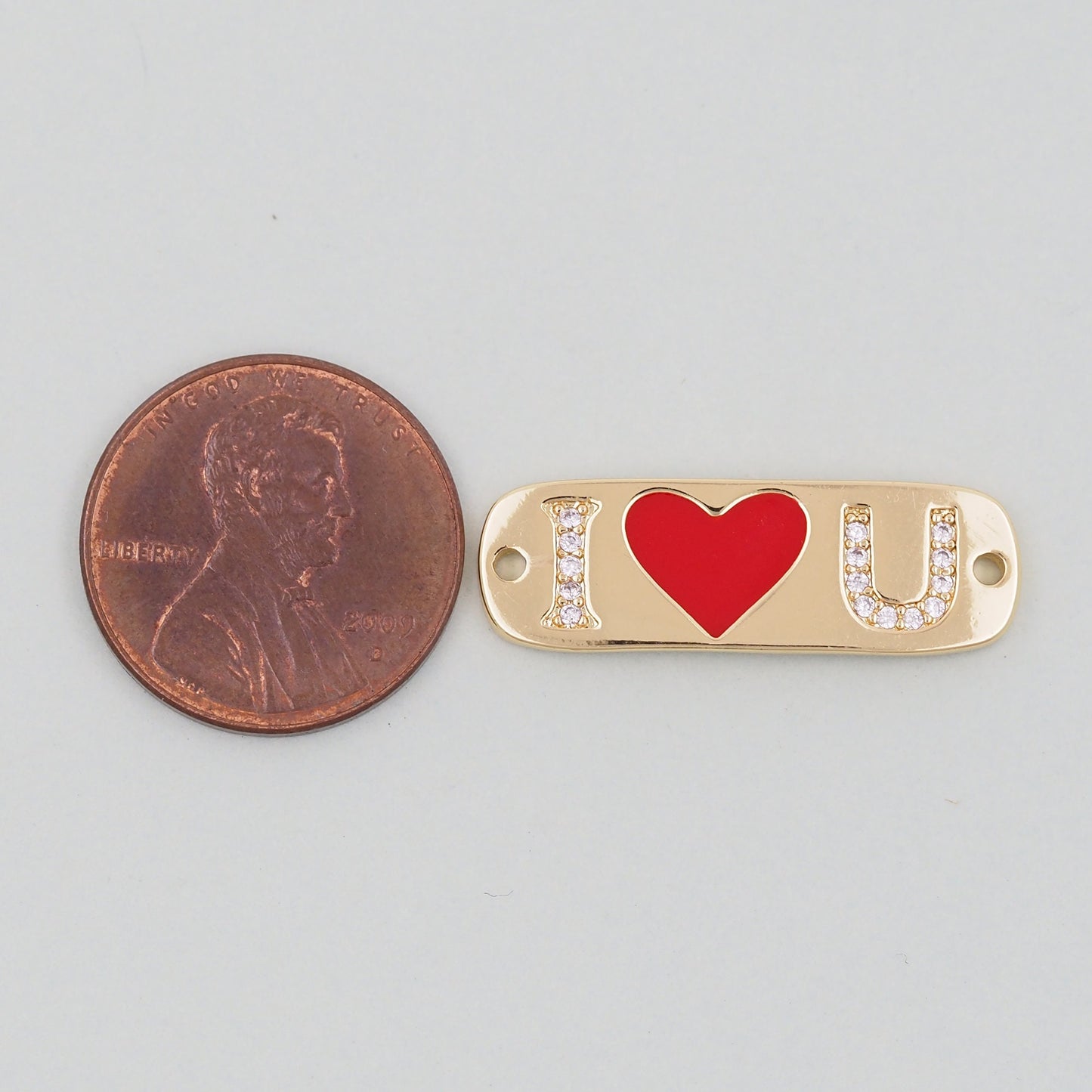 Gold Heart Charms,18K Gold Filled Love Pendant,Enamel Heart Charm Bracelet Necklace for DIY Jewelry Making Supply