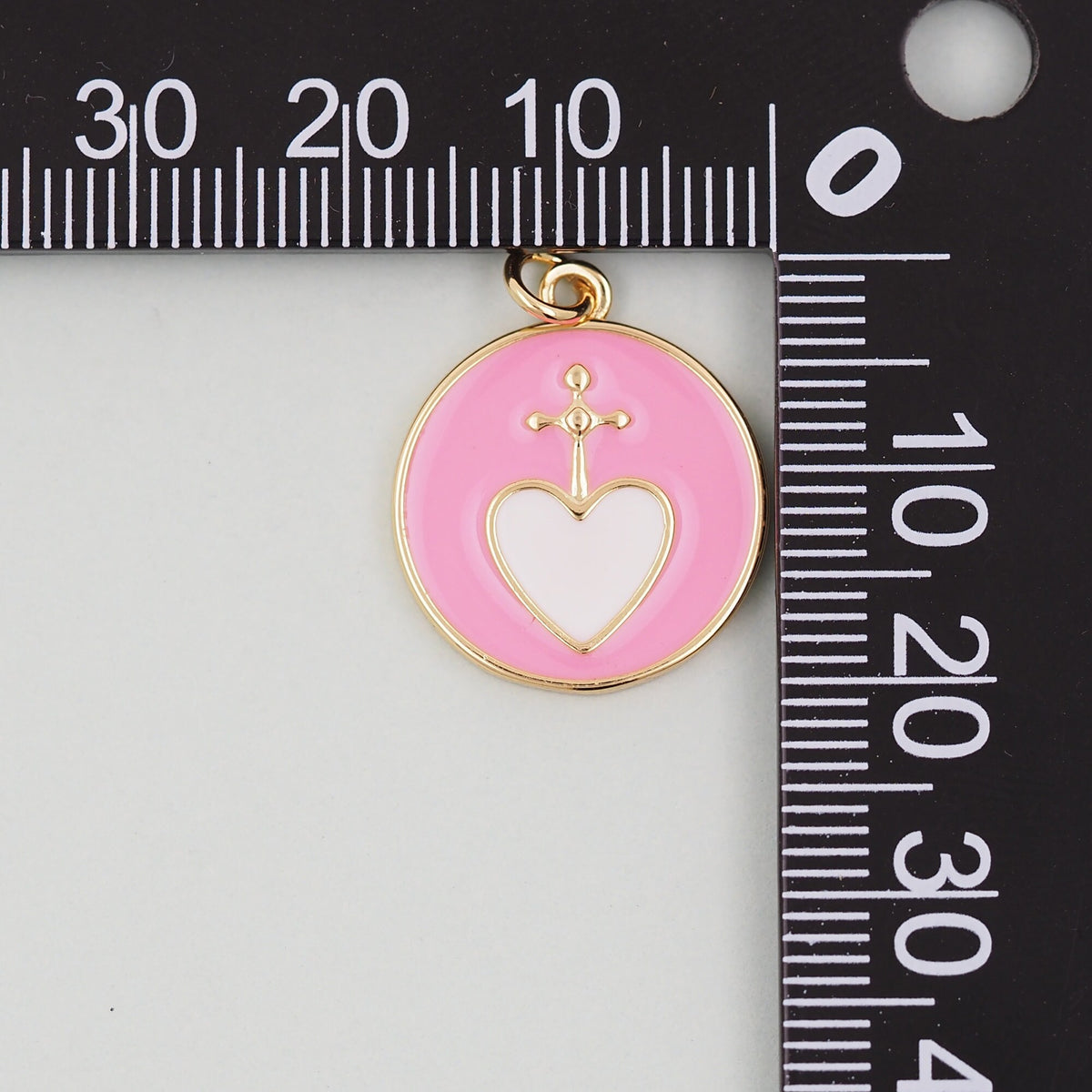 18K Gold Filled Enamel Cross Charm Pendant for Jewelry Making