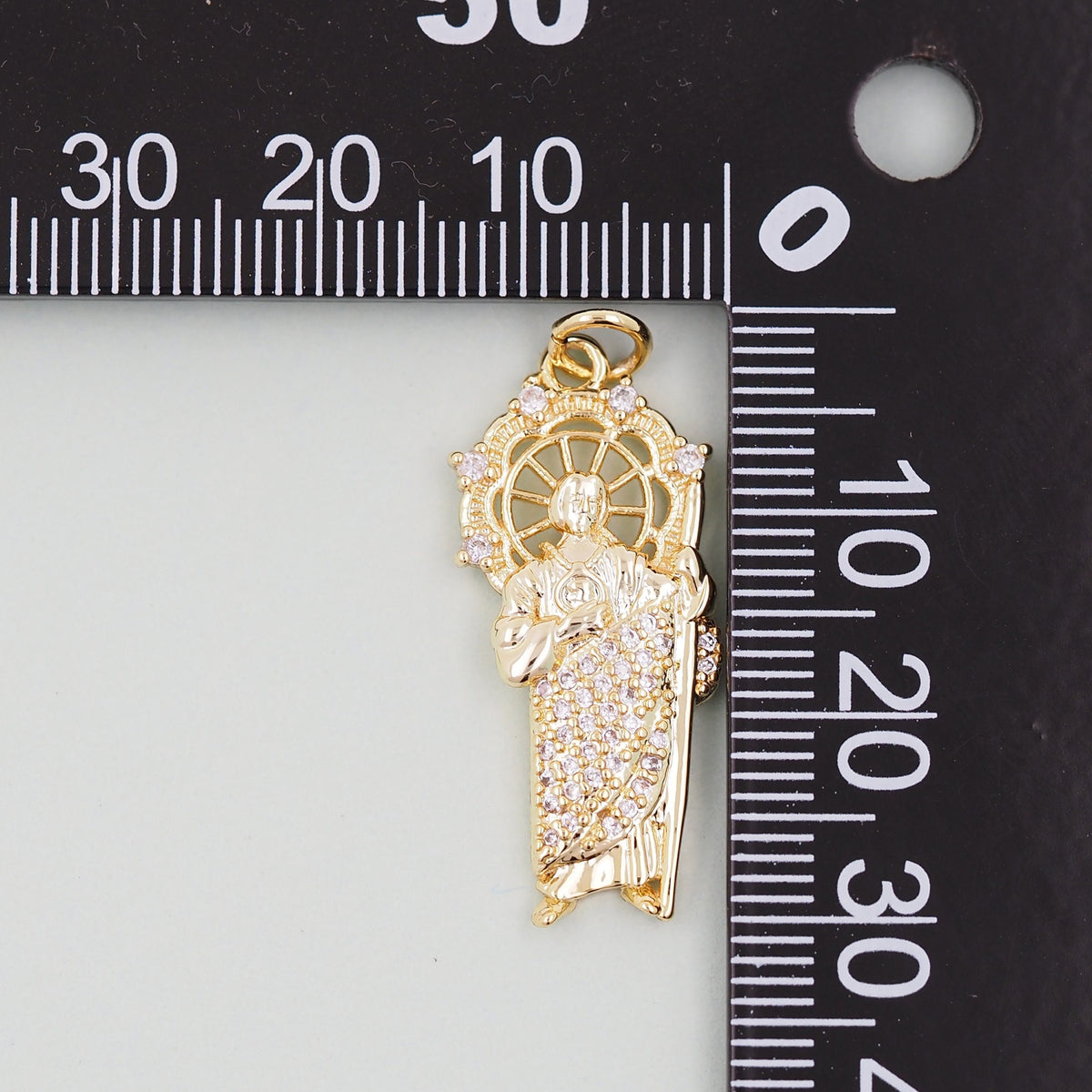 Gold Saint Jude Charms,18K Gold Filled Saint Jude Pendant,Saint Jude Charm Bracelet Necklace for DIY Jewelry Making Supply