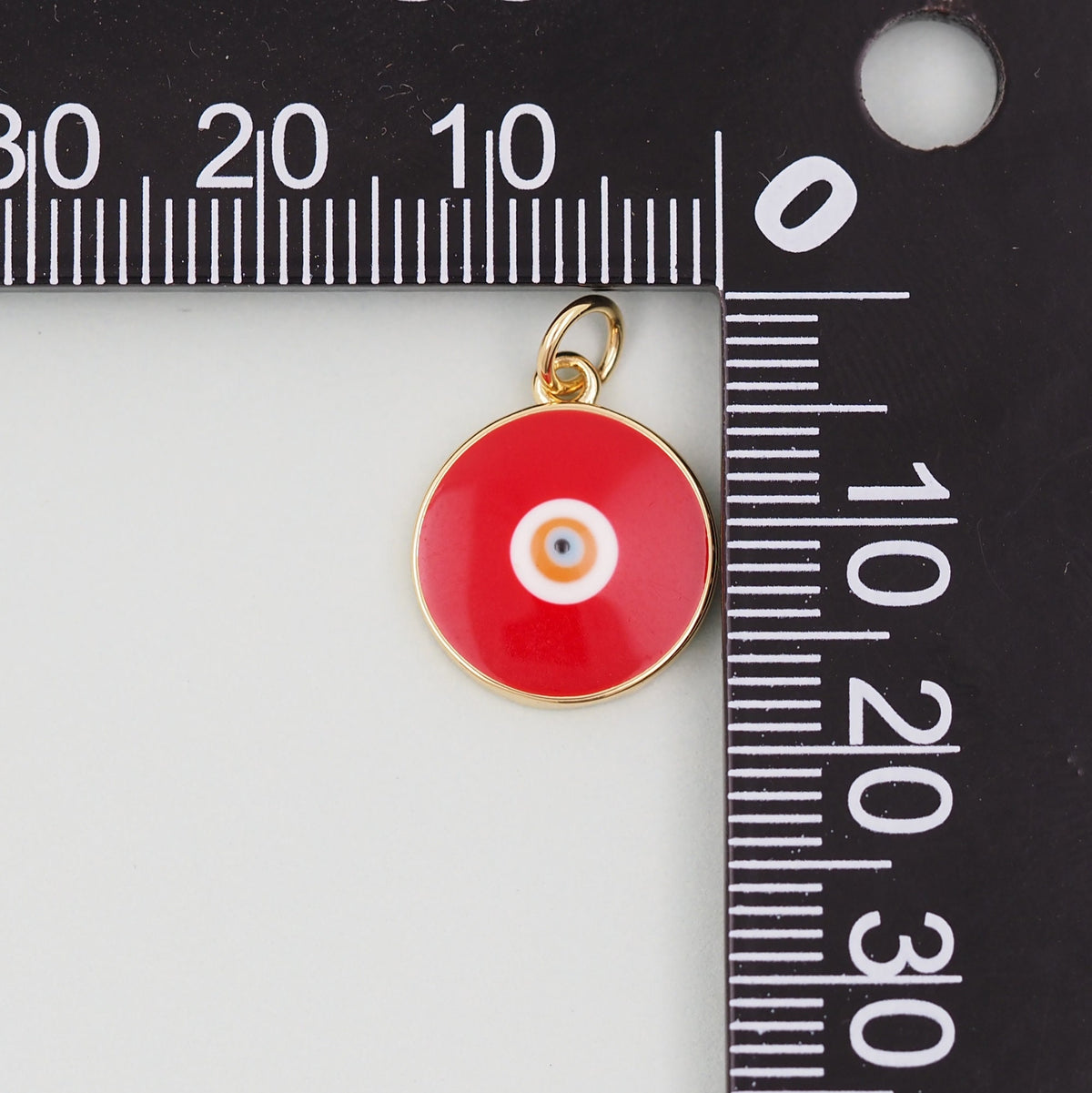 Gold Round Evil Eye Charms,18K Gold Filled Evil Eye Pendant,Enamel Evil Eye Charm Bracelet Necklace for DIY Jewelry Making Su