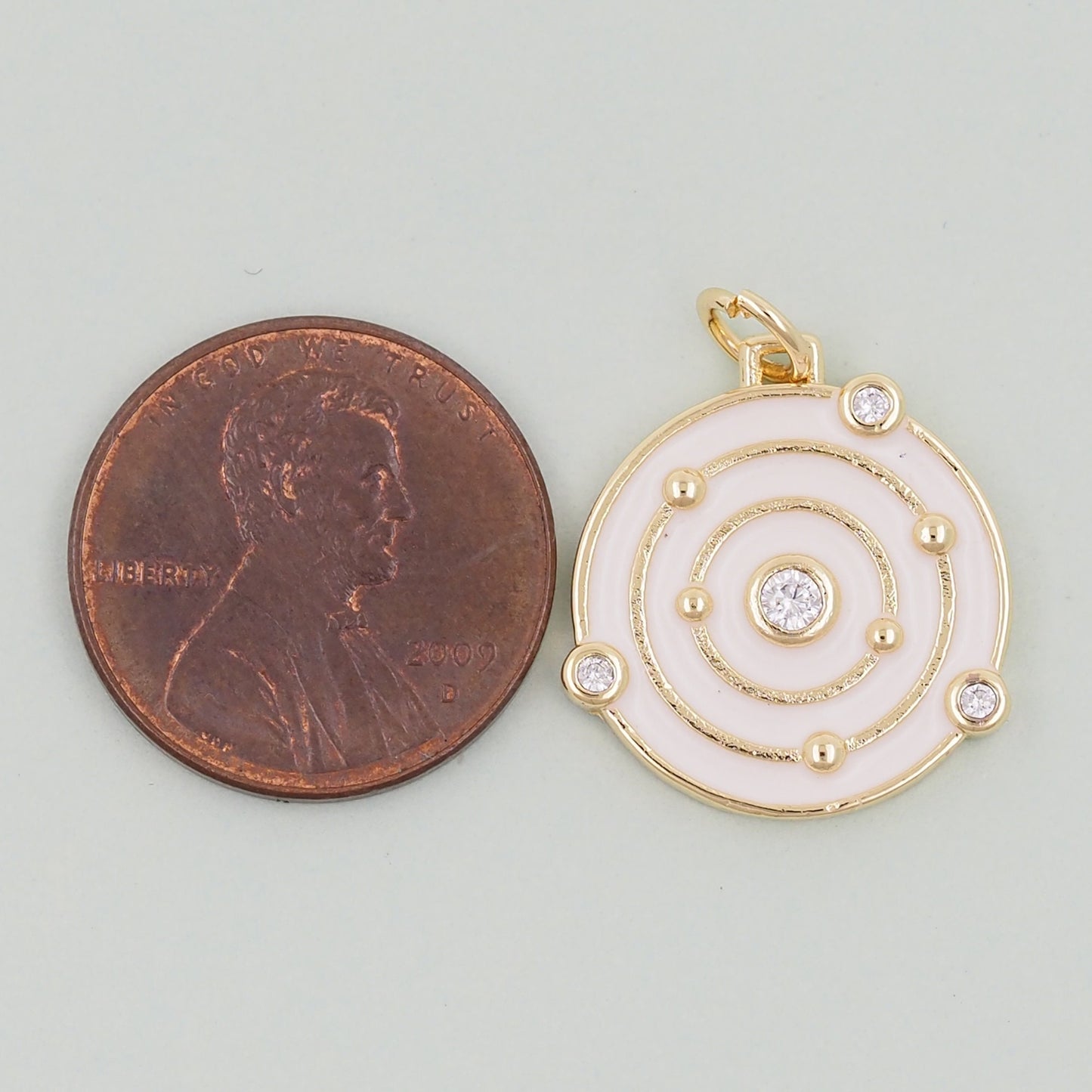 Gold Round Charms,18K Gold Filled celestial charm Pendant,universe Charm Bracelet Necklace for DIY Jewelry Making Supply