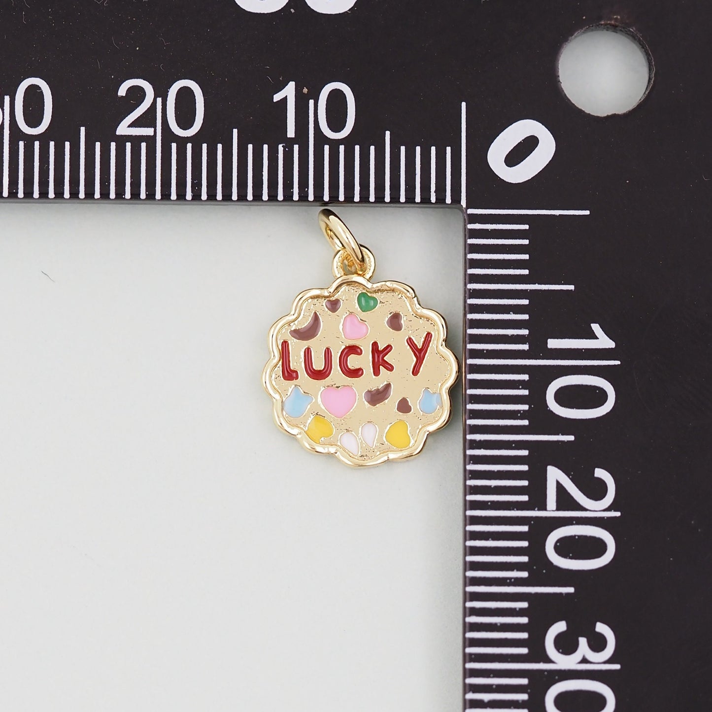 Gold lucky Charms,18K Gold Filled good luck Pendant,luck Charm Bracelet Necklace for DIY Jewelry Making Supply