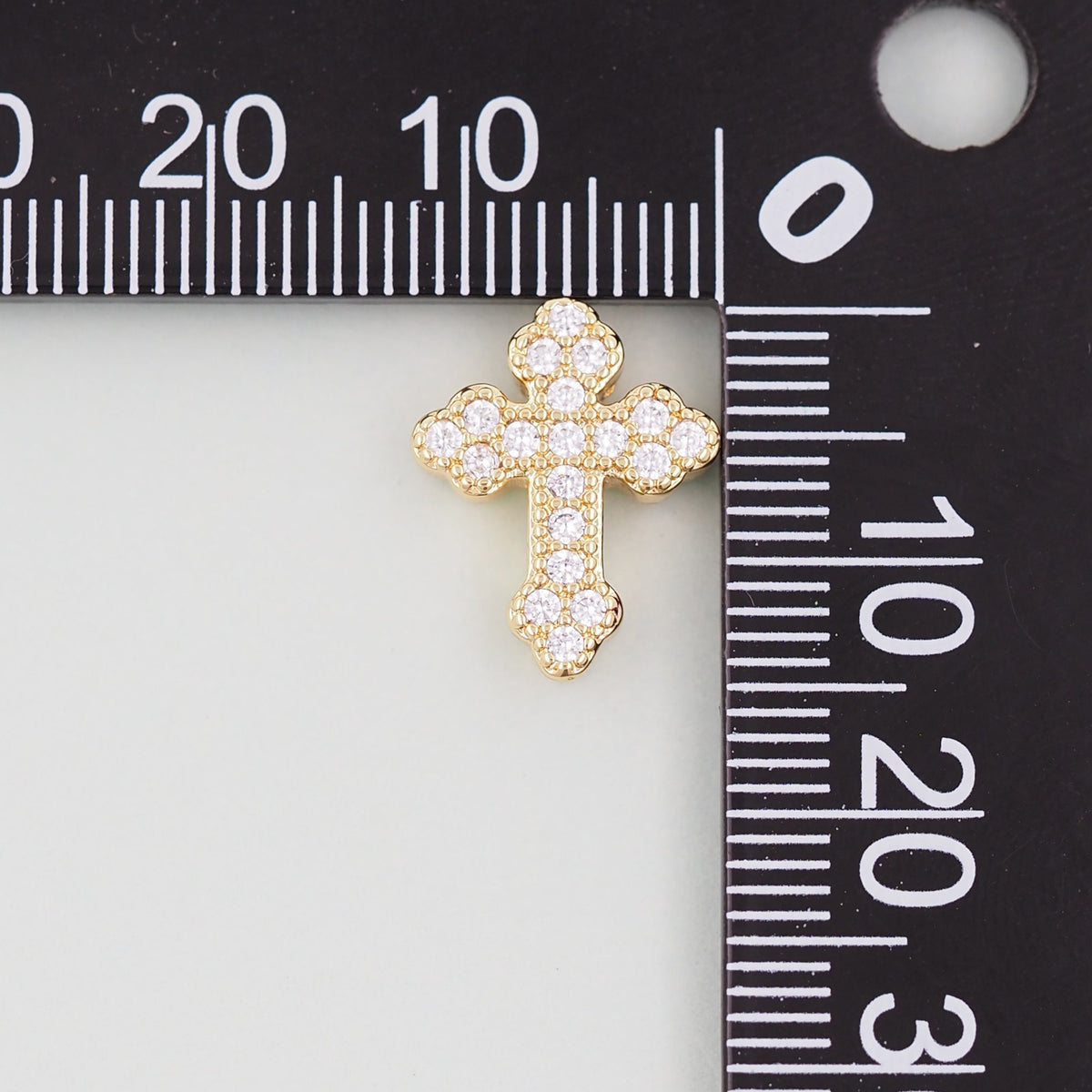18K Gold Filled Cross Pendant,Cross Charm Bracelet Necklace for DIY Jewelry Making Supply