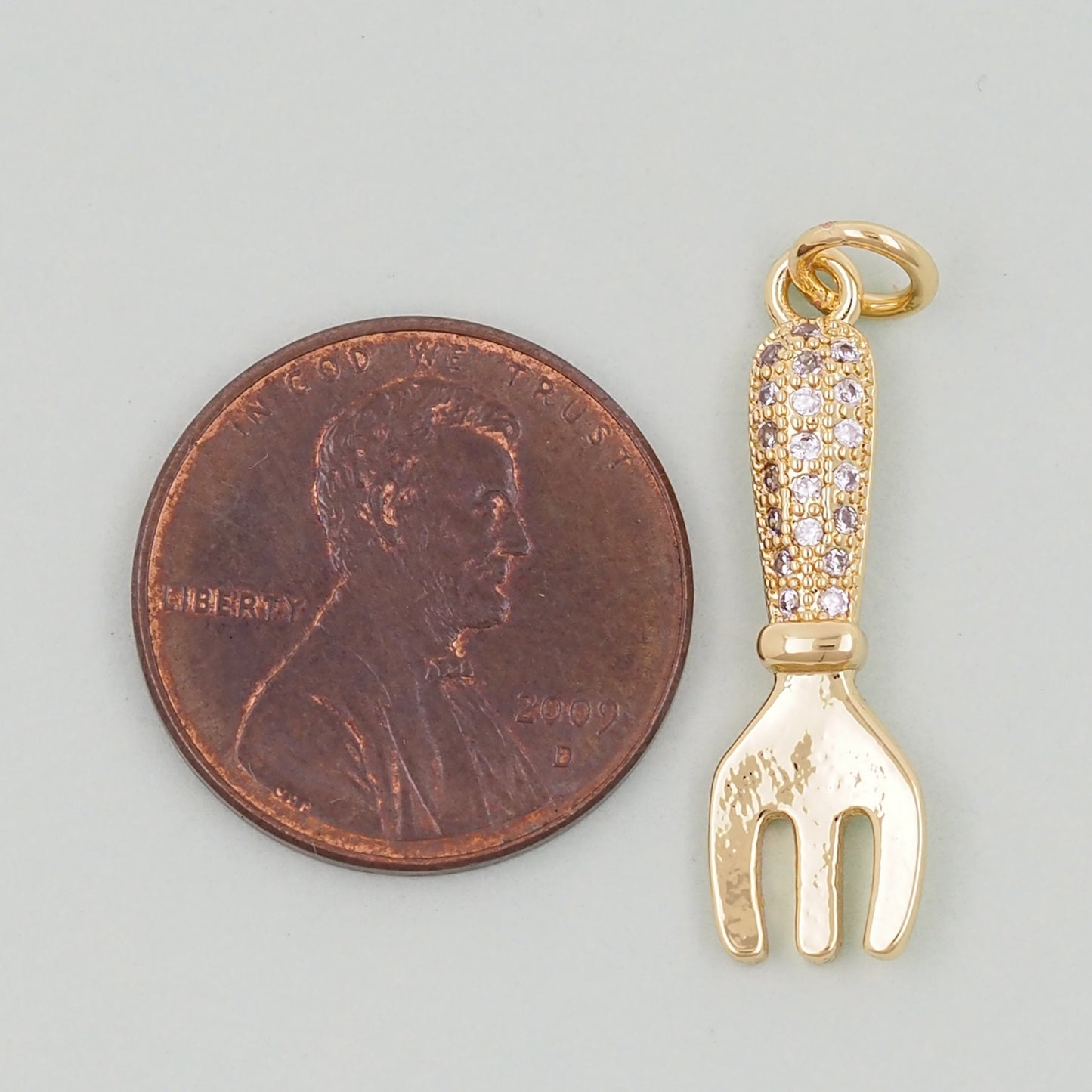 Gold Fork Charms,18K Gold Filled Fork Pendant,Fork Charm Bracelet Necklace for DIY Jewelry Making Supply