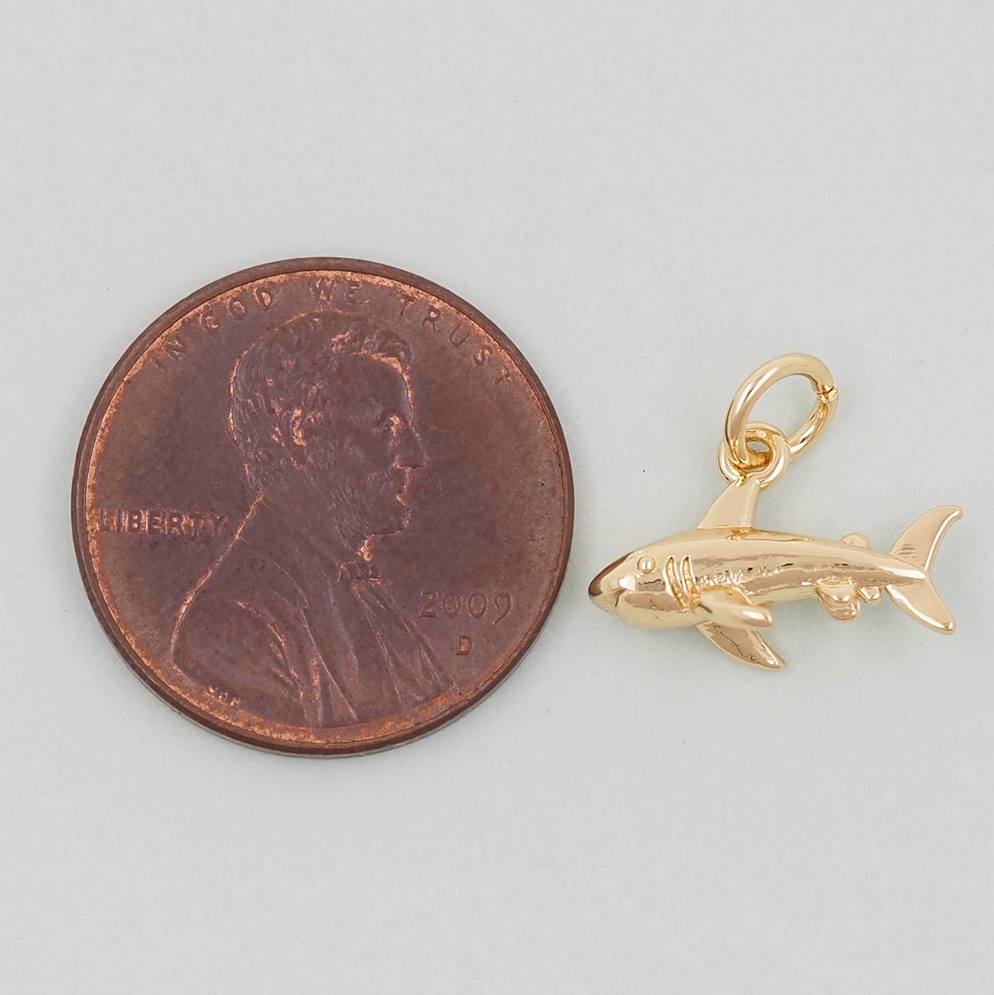 Gold shark Charms,18K Gold Filled shark Pendant,Silver shark Charm Bracelet Necklace for DIY Jewelry Making Supply