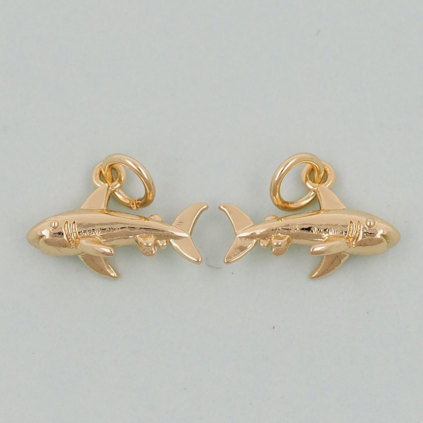 Gold shark Charms,18K Gold Filled shark Pendant,Silver shark Charm Bracelet Necklace for DIY Jewelry Making Supply