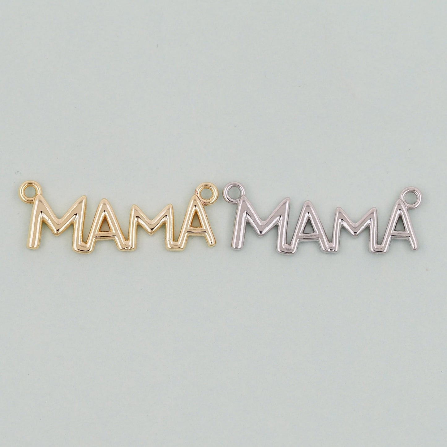 Gold Mama Charms,18K Gold Filled Mama Pendant,Mama Charm Bracelet Necklace for DIY Jewelry Making Supply