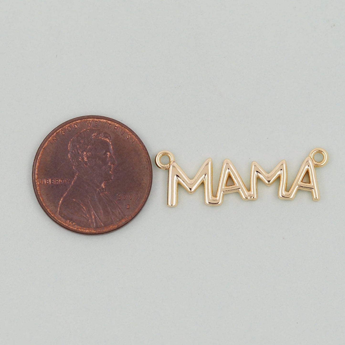 Gold Mama Charms,18K Gold Filled Mama Pendant,Mama Charm Bracelet Necklace for DIY Jewelry Making Supply